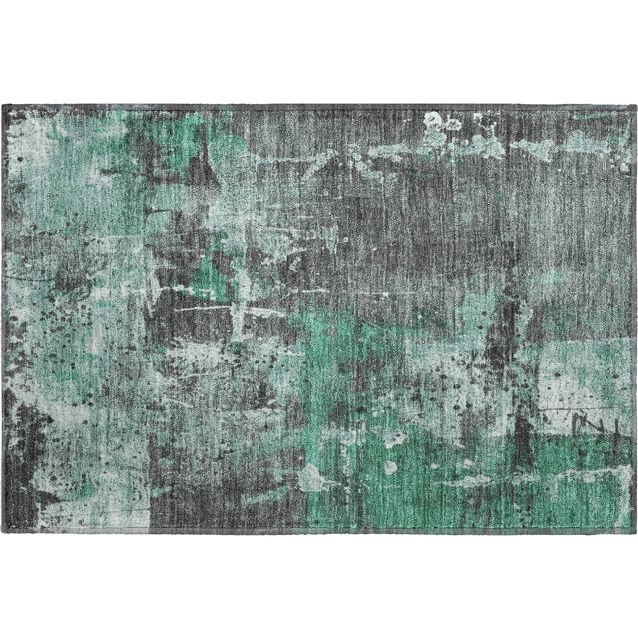 Tbilisi Machine Washable Transitional Green Rug 1'8" x 2'6" #shape_Rectangle