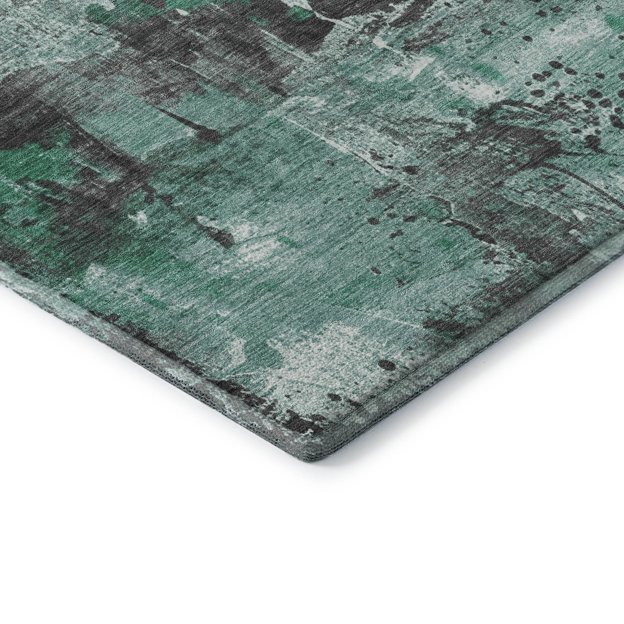 Tbilisi Machine Washable Transitional Green Rug 1'8" x 2'6" #shape_Rectangle