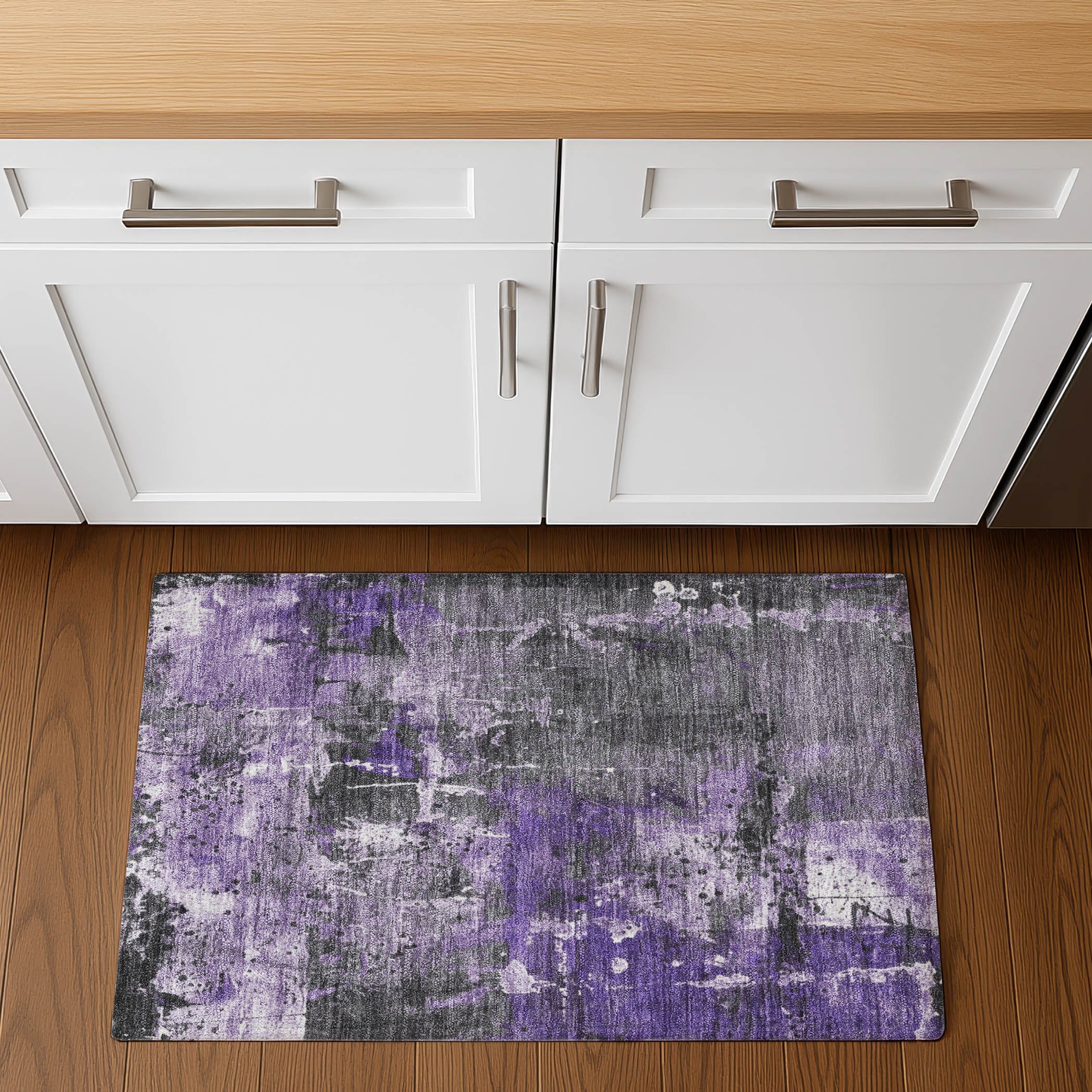 Tbilisi Machine Washable Transitional Purple Rug 1'8" x 2'6" #shape_Rectangle