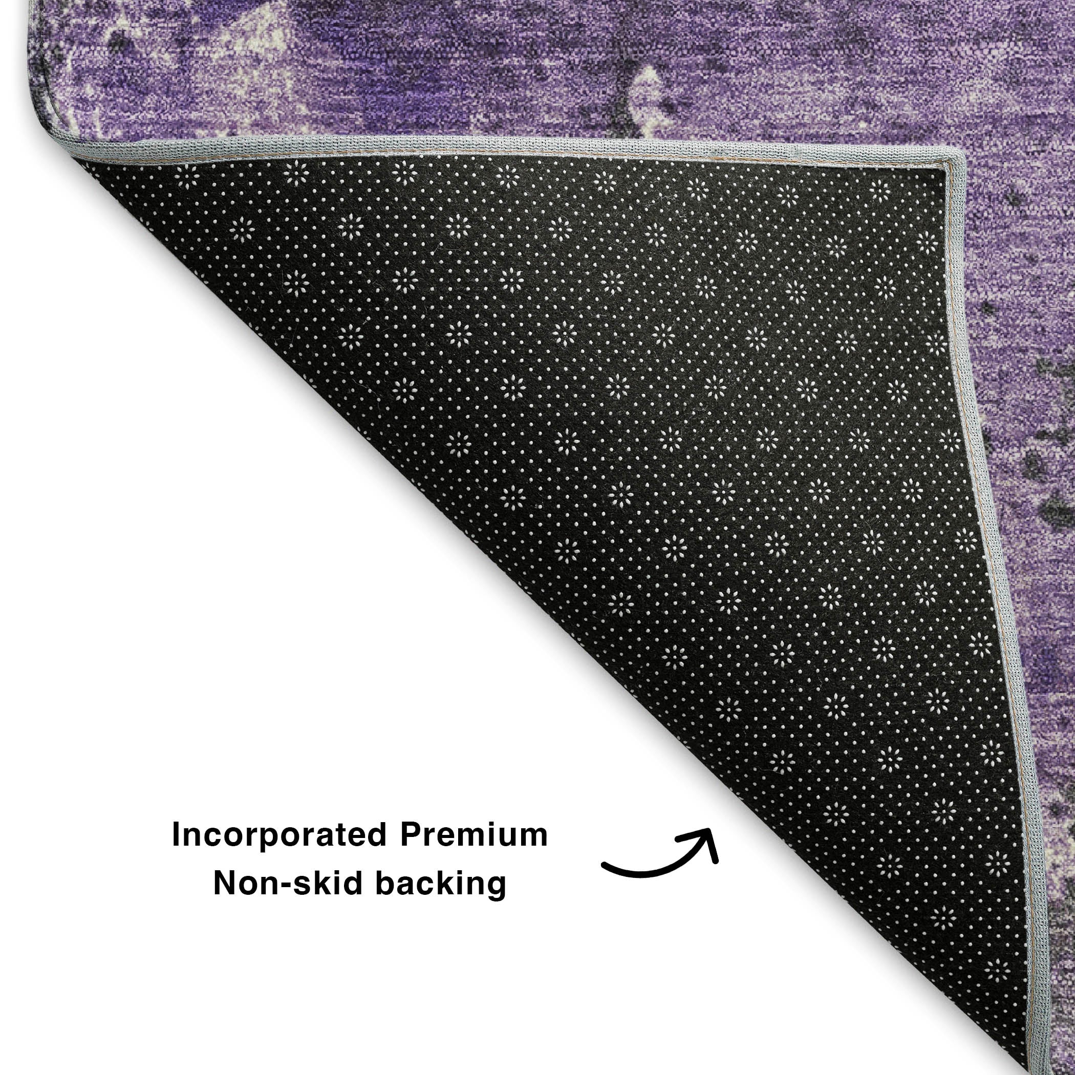 Tbilisi Machine Washable Transitional Purple Rug 1'8" x 2'6" #shape_Rectangle