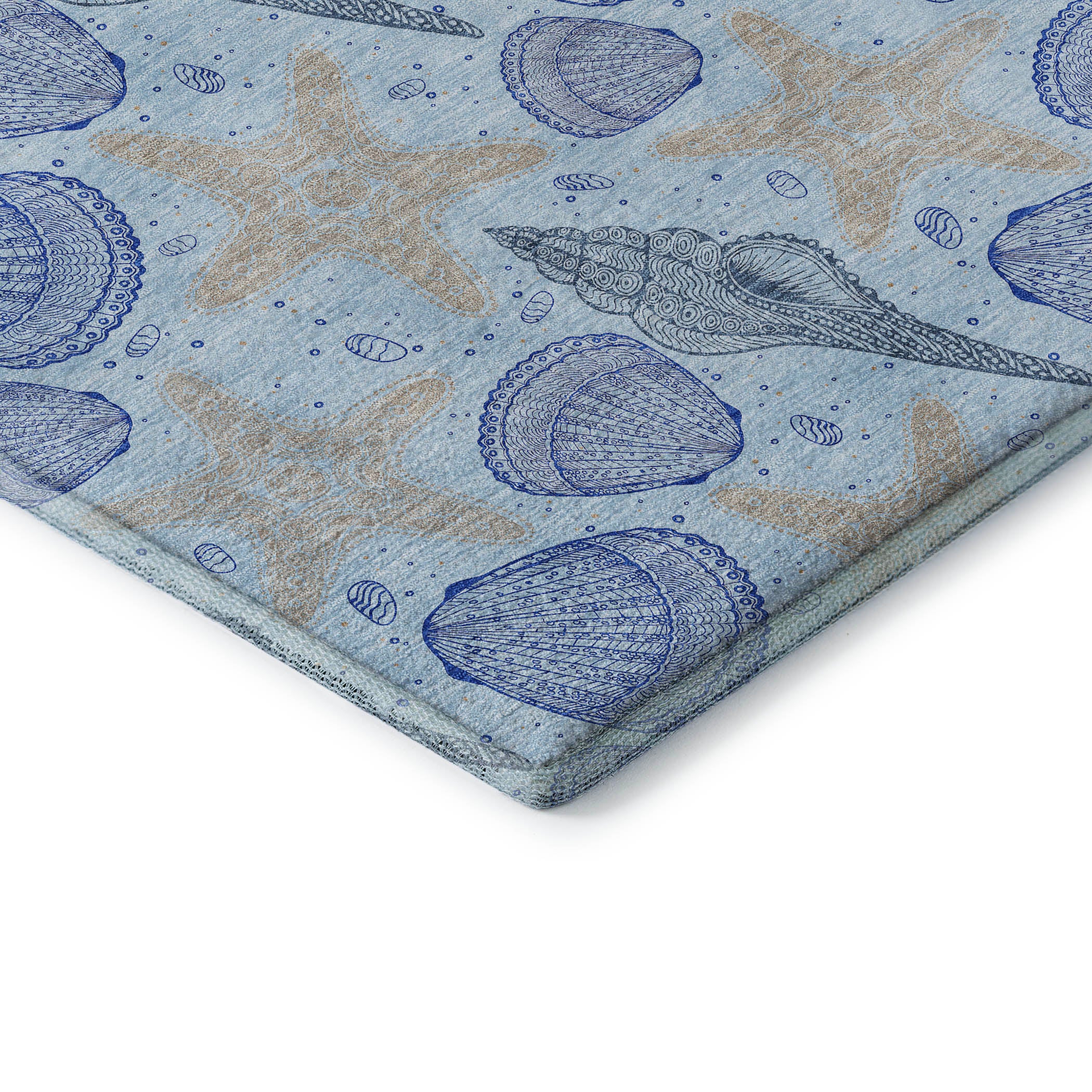 Mdina Machine Washable Coastal Blue Rug 1'8" x 2'6" #shape_Rectangle