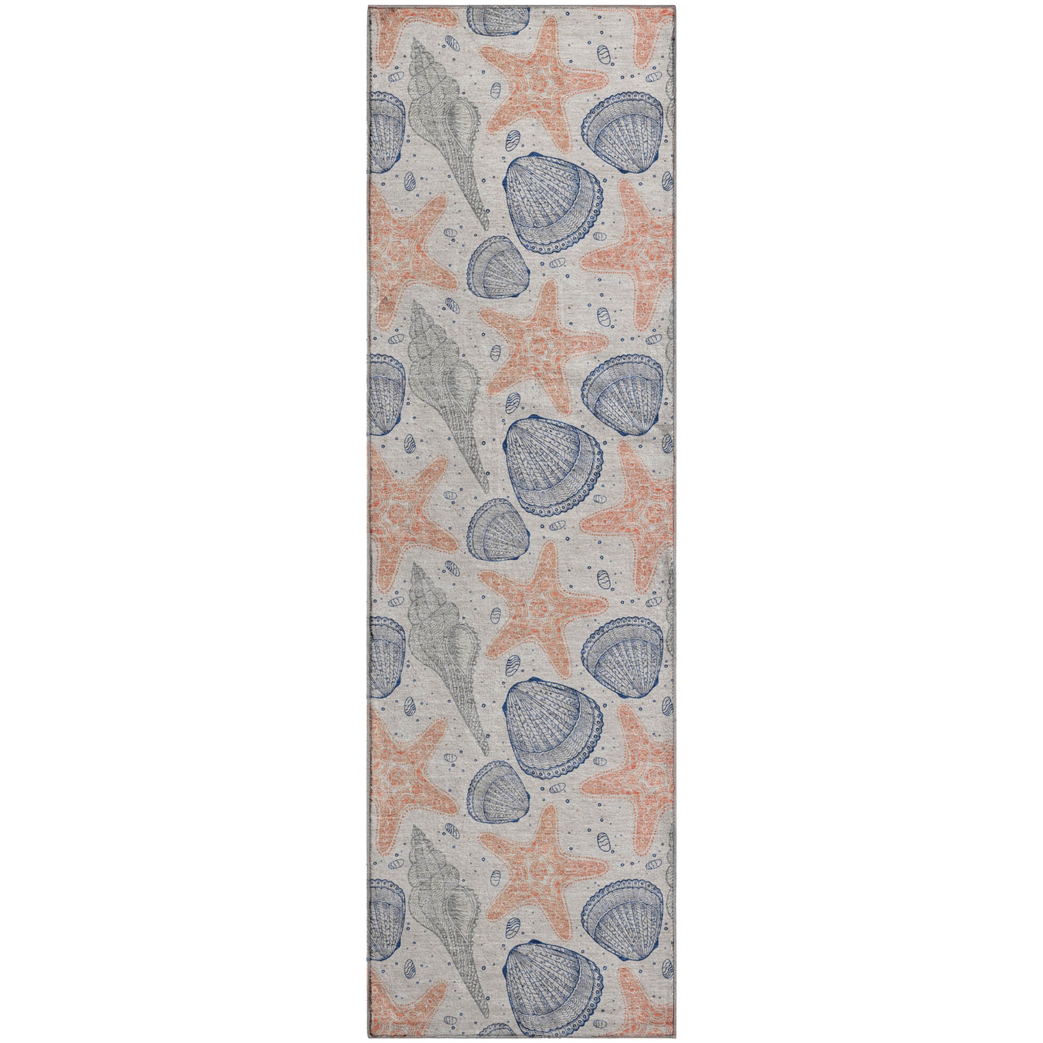 Mdina Machine Washable Coastal Peach Beige Rug 2'3" x 7'6" #shape_Runner
