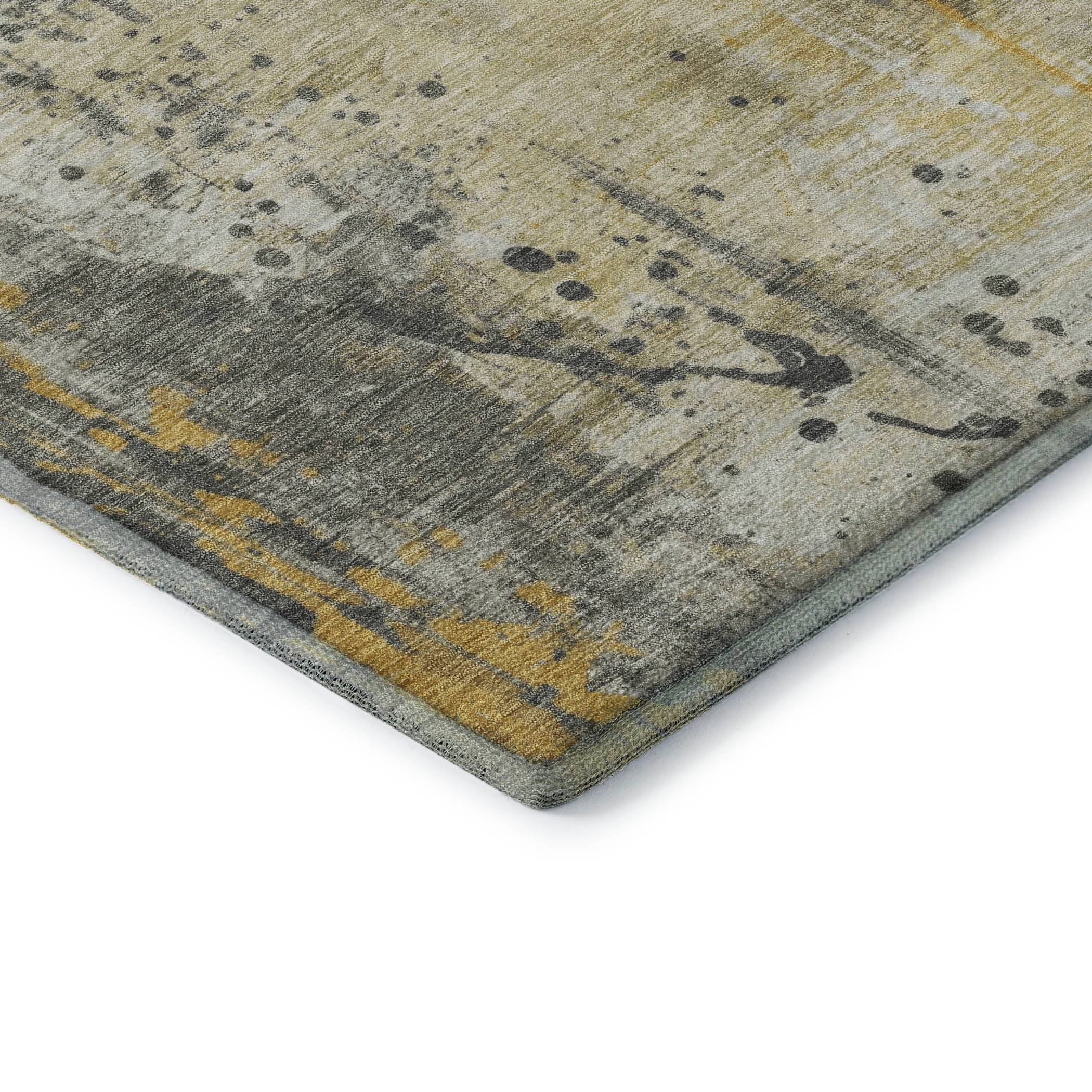 Havana Machine Washable Transitional Gold Rug 1'8" x 2'6" #shape_Rectangle