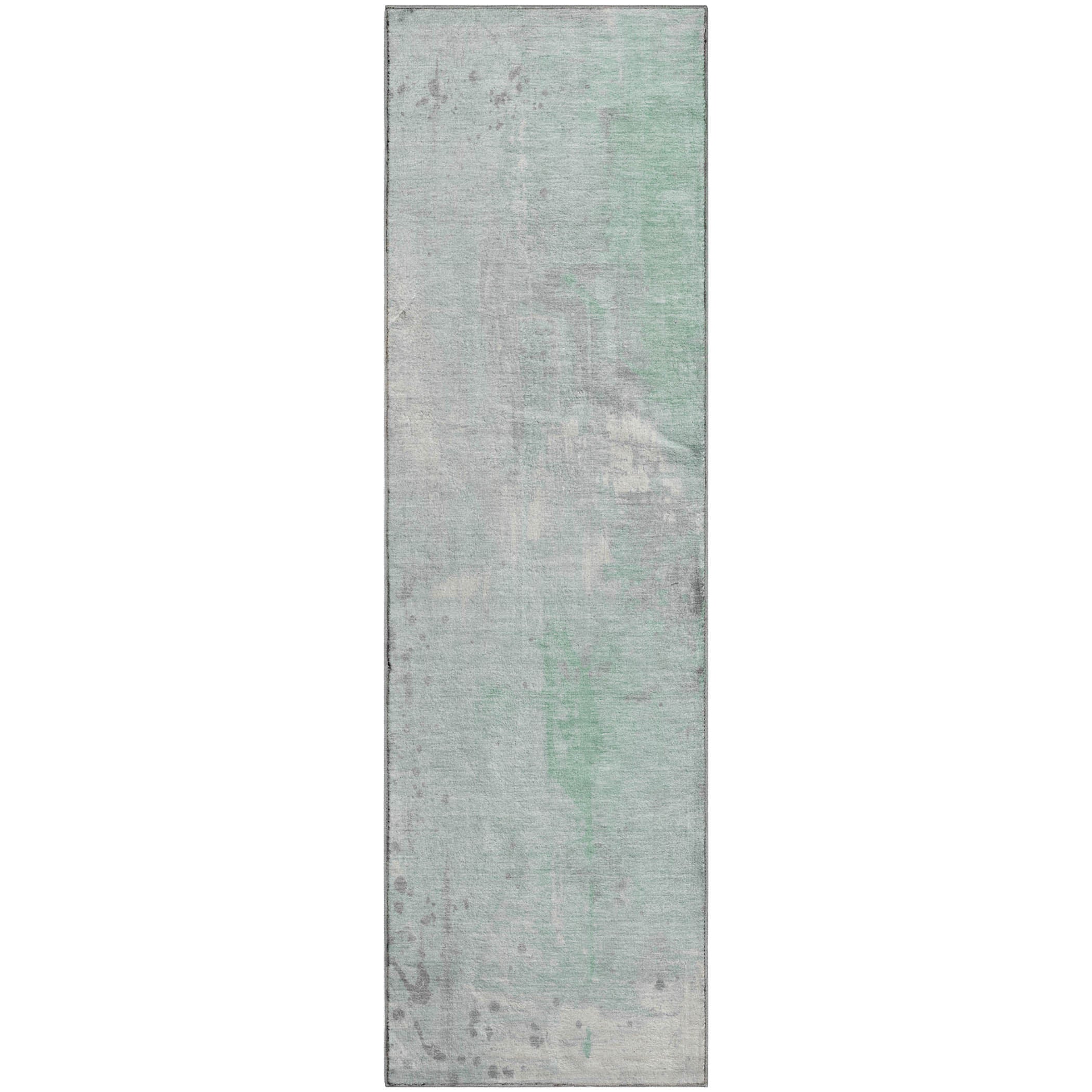 Havana Machine Washable Transitional Mint Green Rug 2'3" x 7'6" #shape_Runner