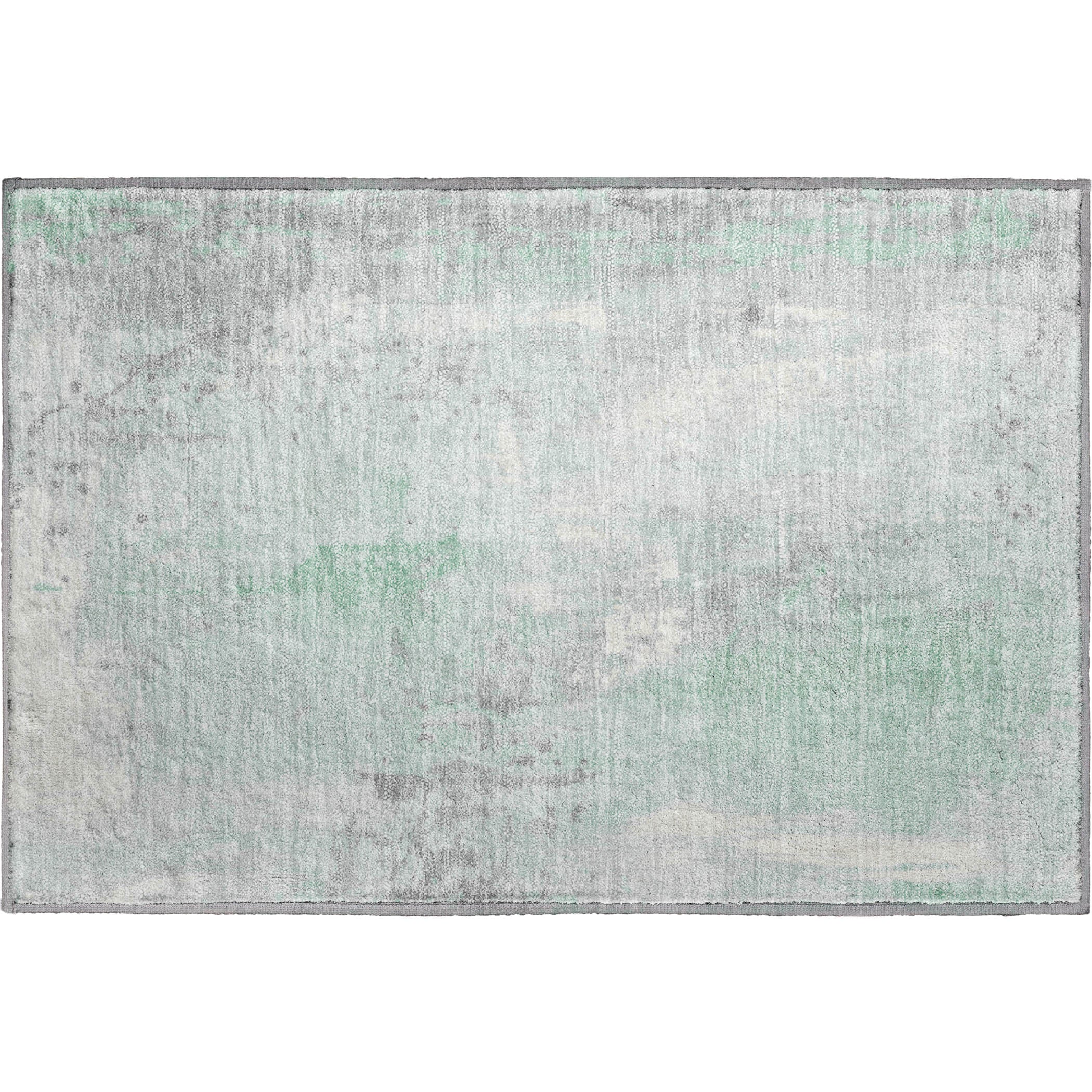 Havana Machine Washable Transitional Mint Green Rug 1'8" x 2'6" #shape_Rectangle