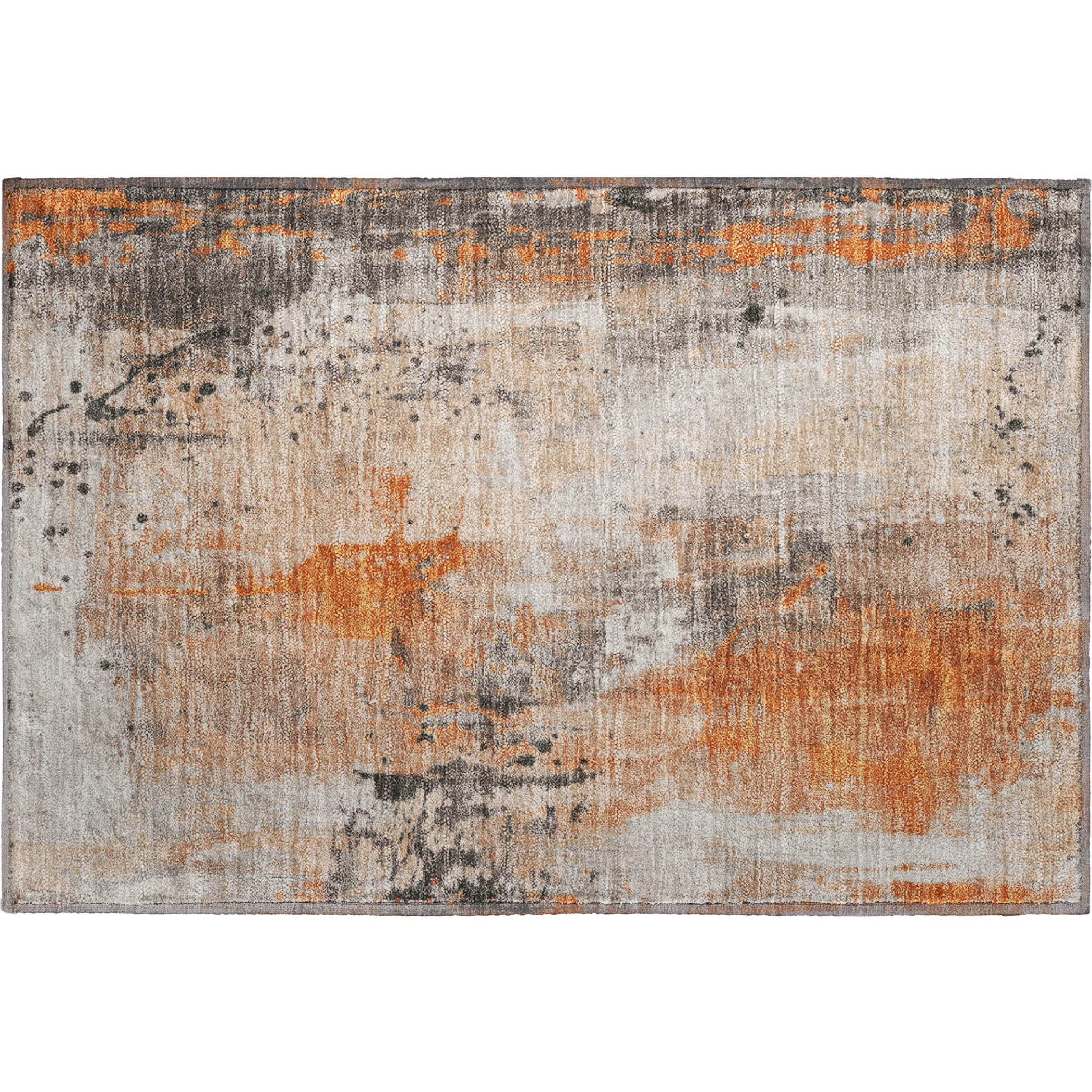 Havana Machine Washable Transitional Orange Rug 1'8" x 2'6" #shape_Rectangle
