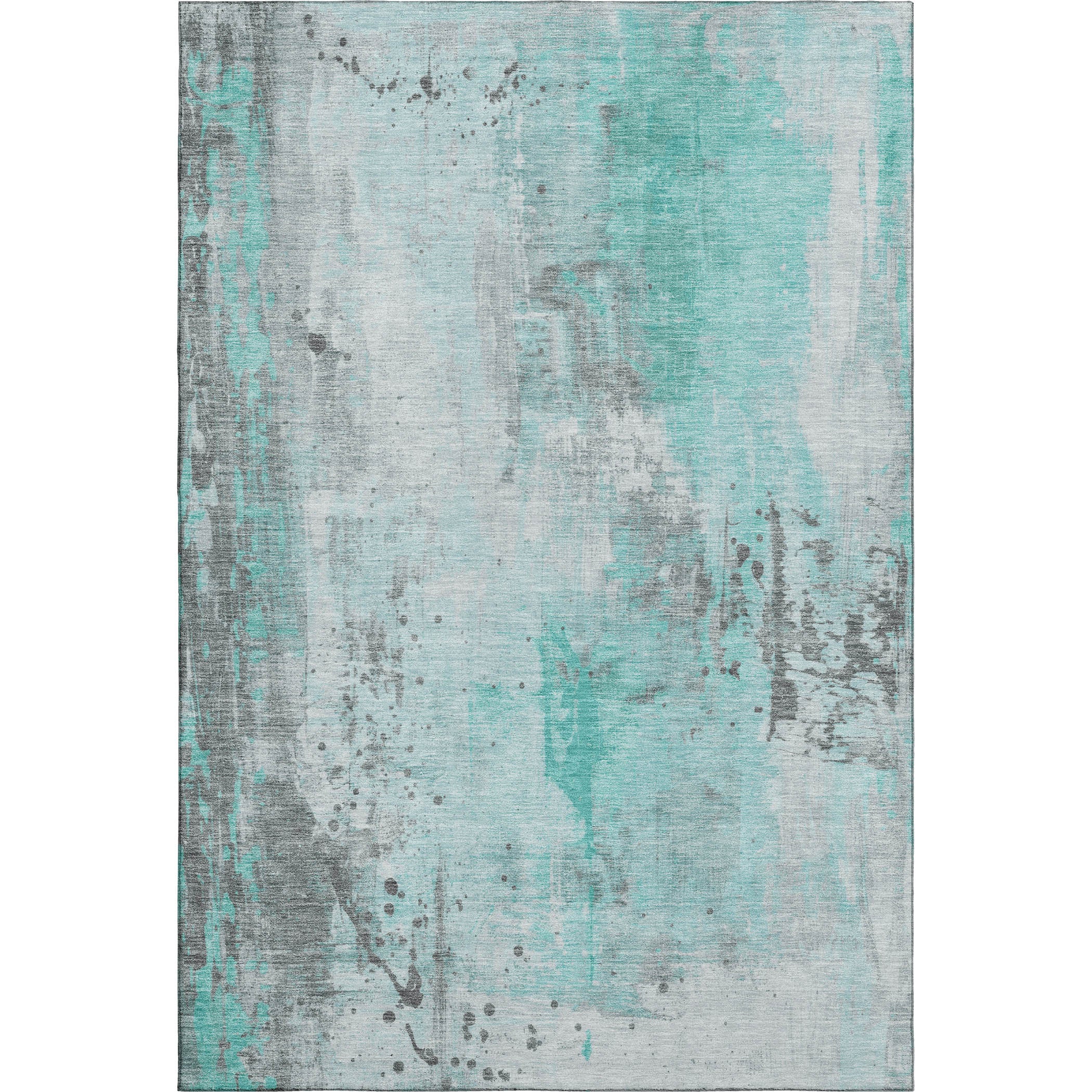 Havana Machine Washable Transitional Teal Rug 2'6" x 3'10" #shape_Rectangle