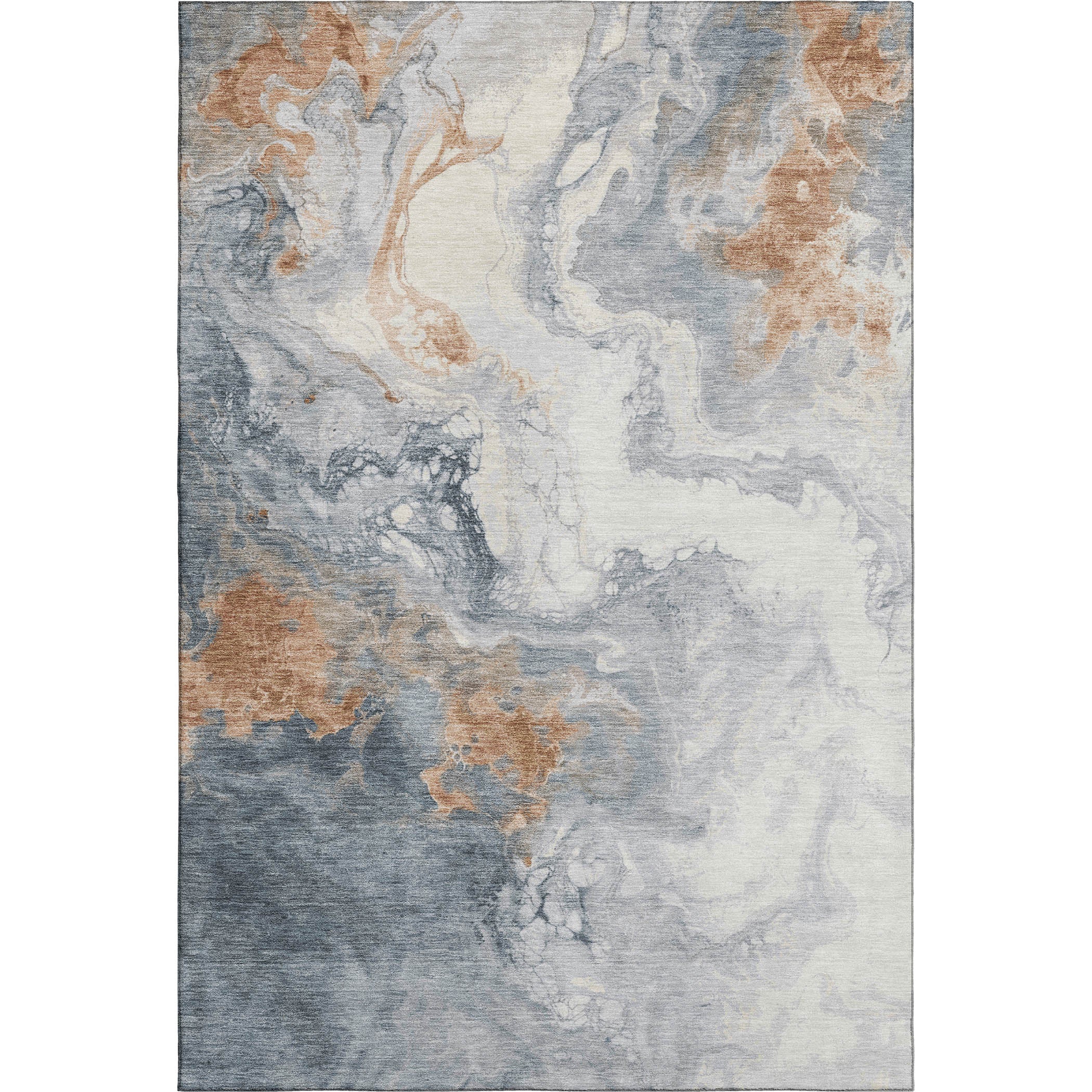 Mdina Machine Washable Transitional Gray Rug 2'6" x 3'10" #shape_Rectangle