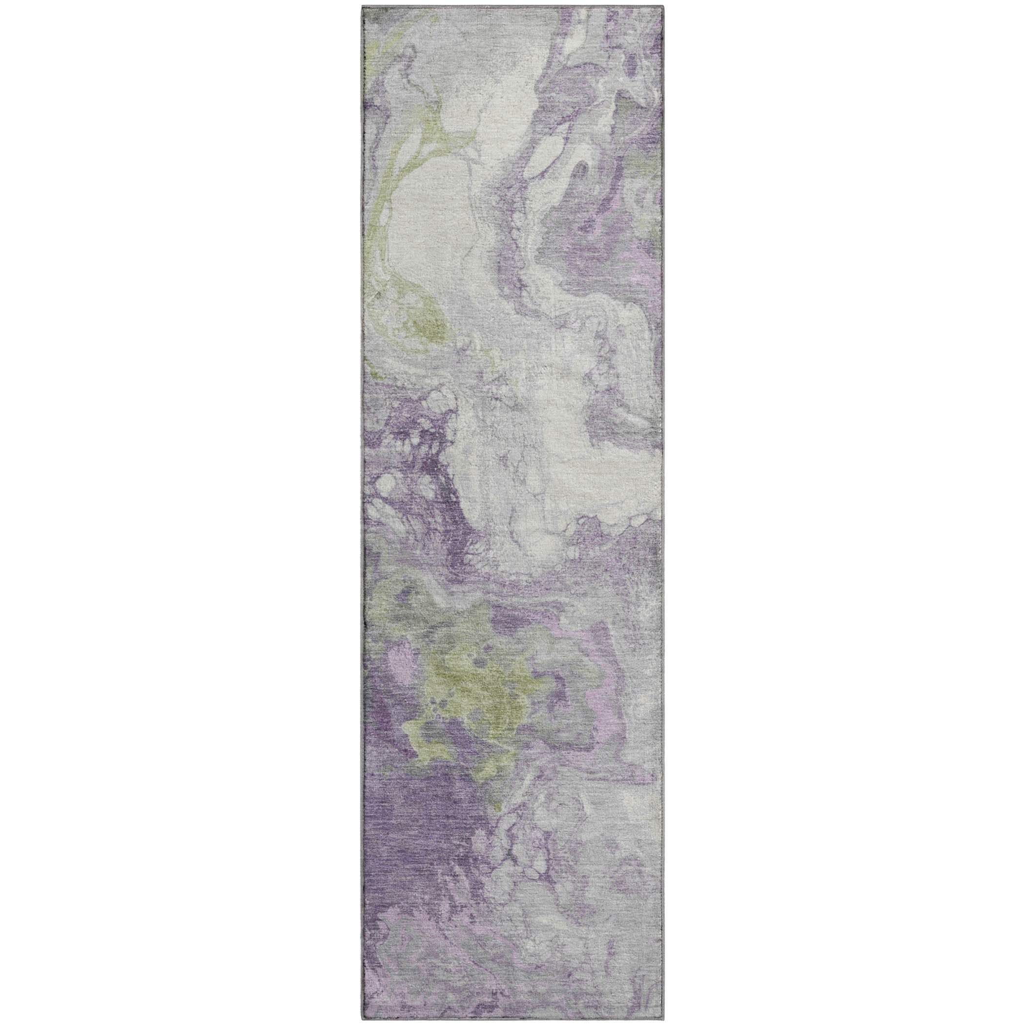 Mdina Machine Washable Transitional Lavender Purple Rug 2'3" x 7'6" #shape_Runner