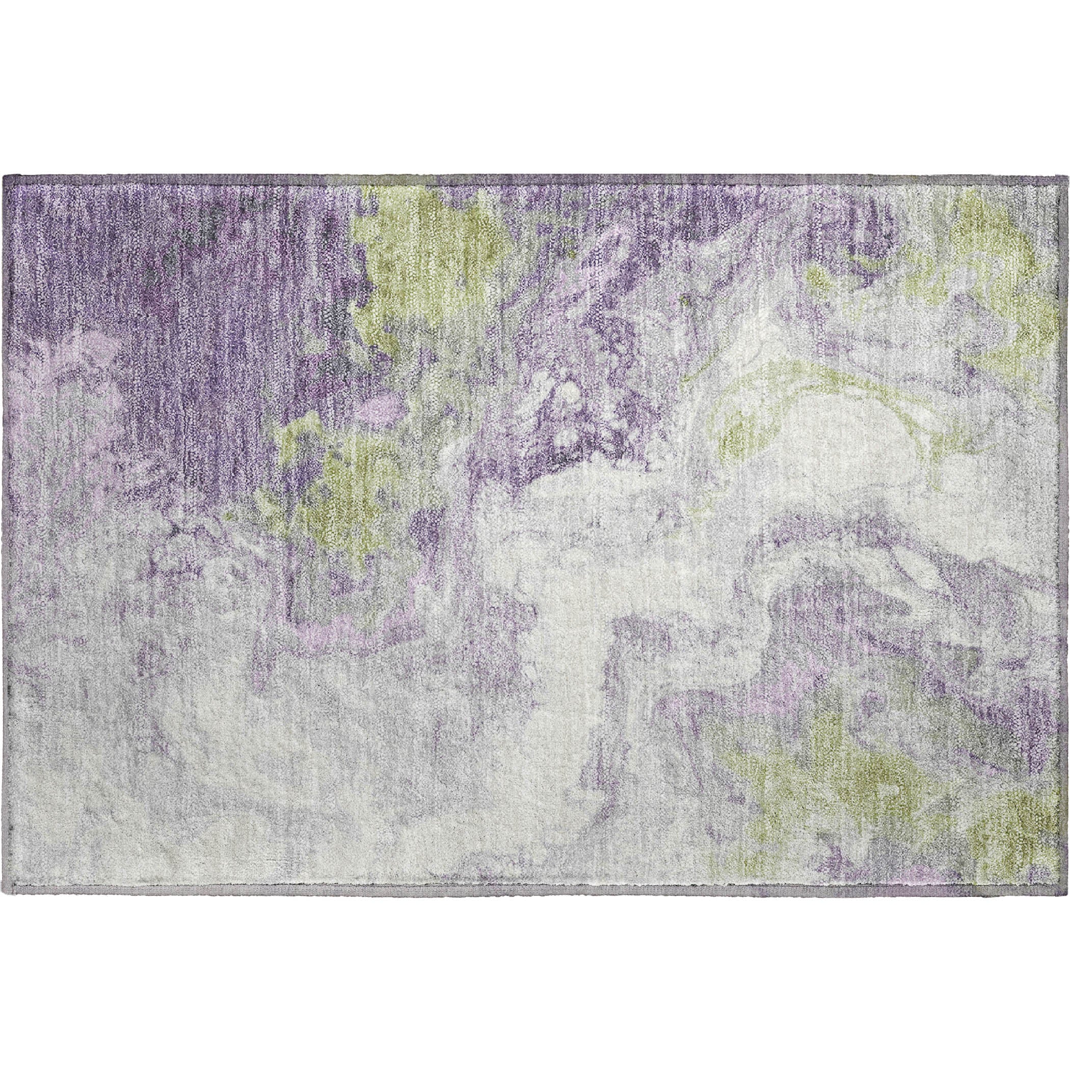 Mdina Machine Washable Transitional Lavender Purple Rug 1'8" x 2'6" #shape_Rectangle