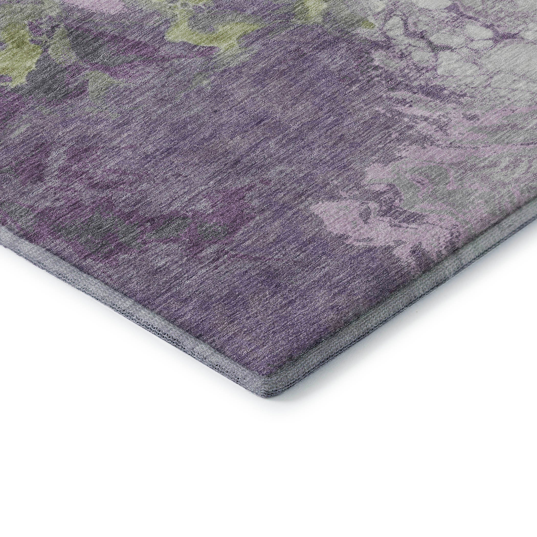 Mdina Machine Washable Transitional Lavender Purple Rug 1'8" x 2'6" #shape_Rectangle