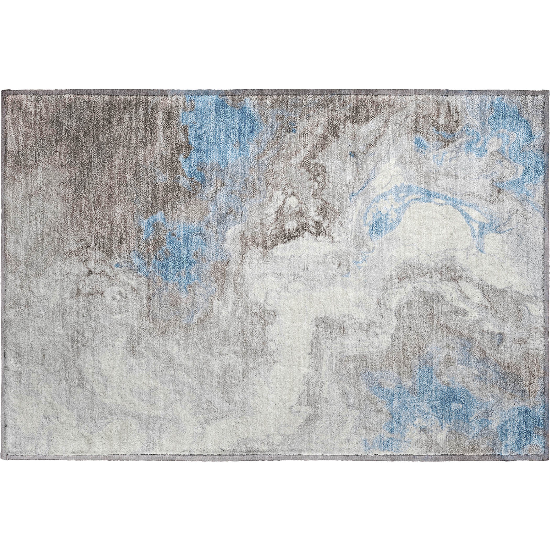 Mdina Machine Washable Transitional Taupe Brown Rug 1'8" x 2'6" #shape_Rectangle