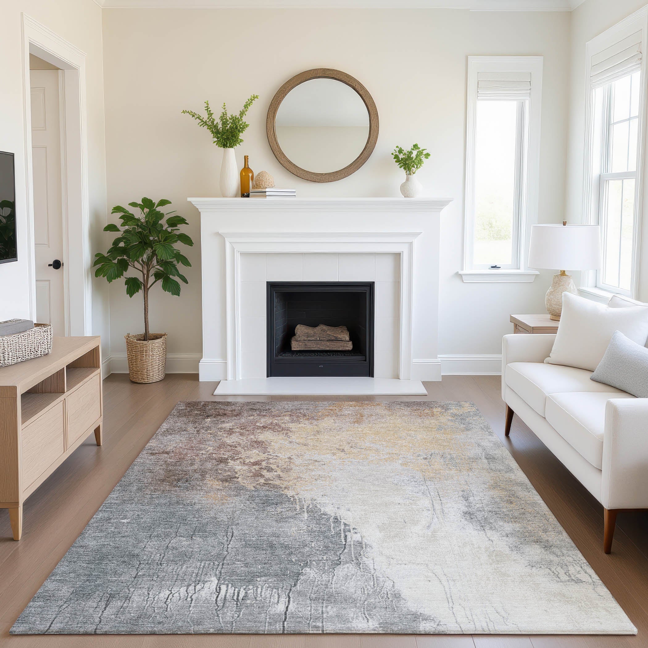 Sintra Machine Washable Transitional Coral Orange Rug 2'6" x 3'10" #shape_Rectangle