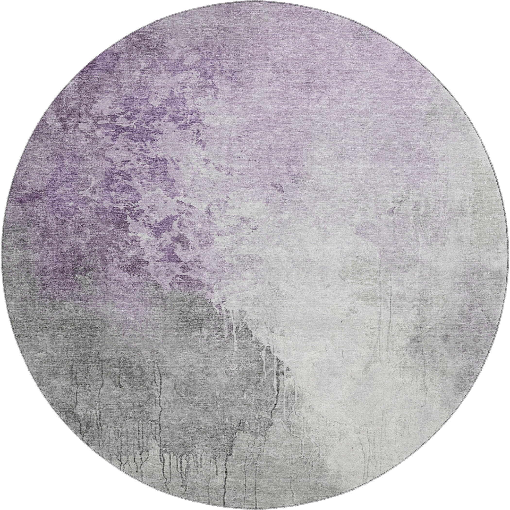 Sintra Machine Washable Transitional Lavender Purple Rug 8' x 8' #shape_Round
