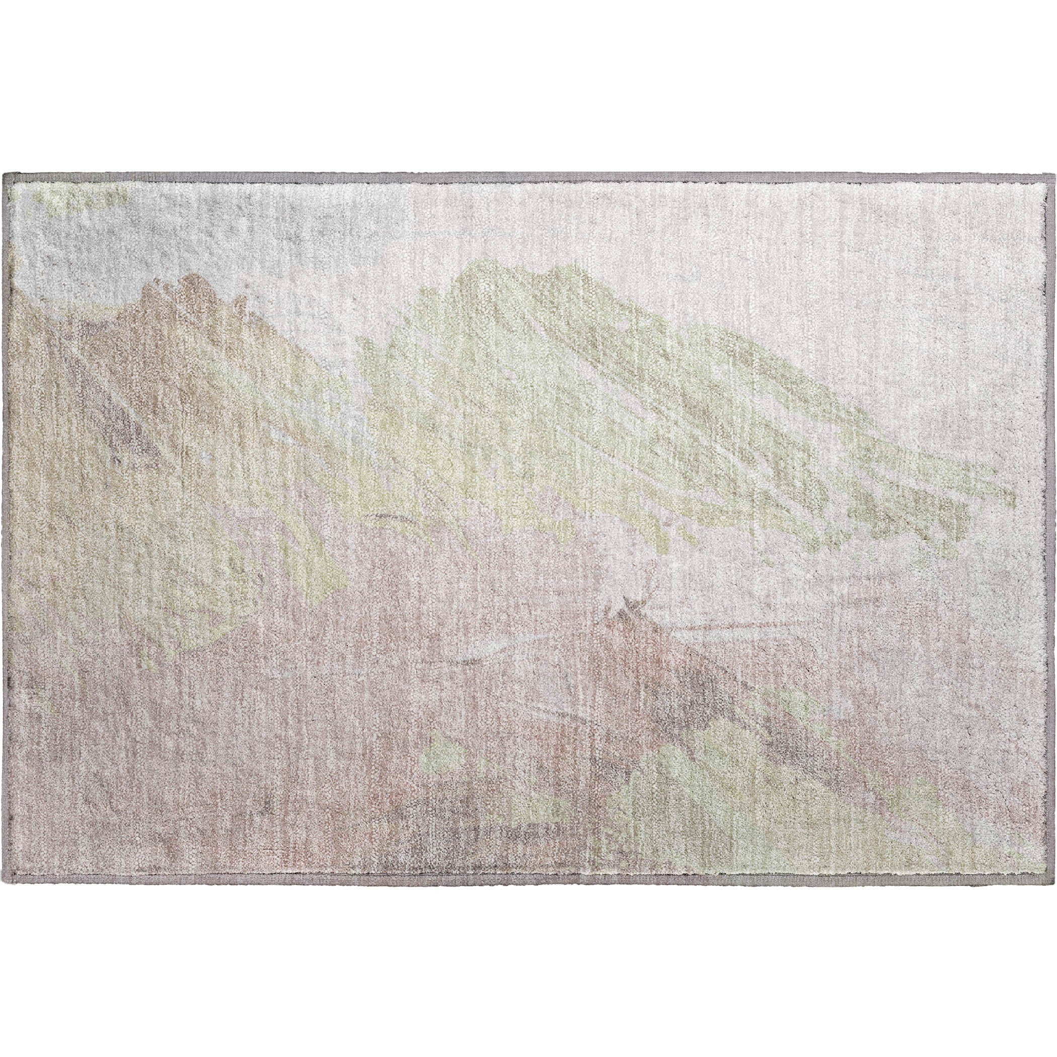 Queenstown Machine Washable Transitional Pink Rug 1'8" x 2'6" #shape_Rectangle