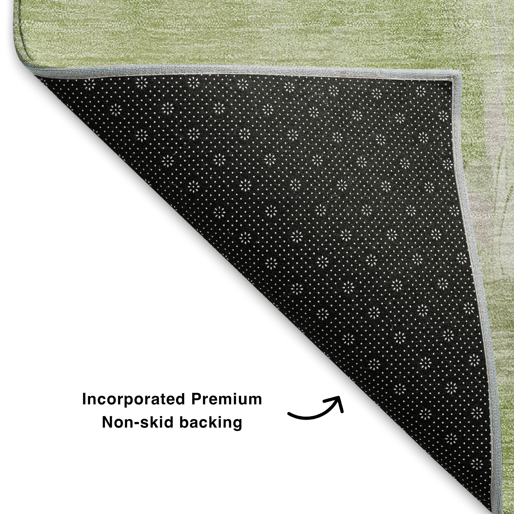 Sarajevo Machine Washable Transitional Aloe Green Rug 1'8" x 2'6" #shape_Rectangle
