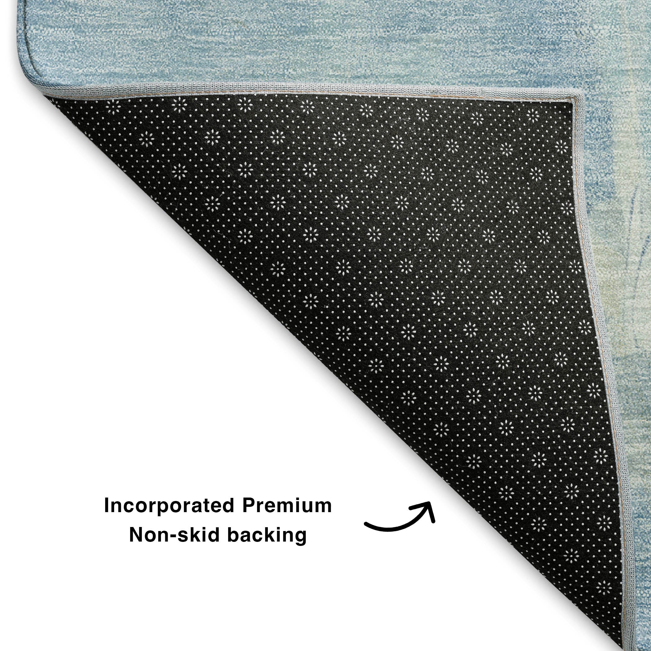 Sarajevo Machine Washable Transitional Denim Blue Rug 1'8" x 2'6" #shape_Rectangle