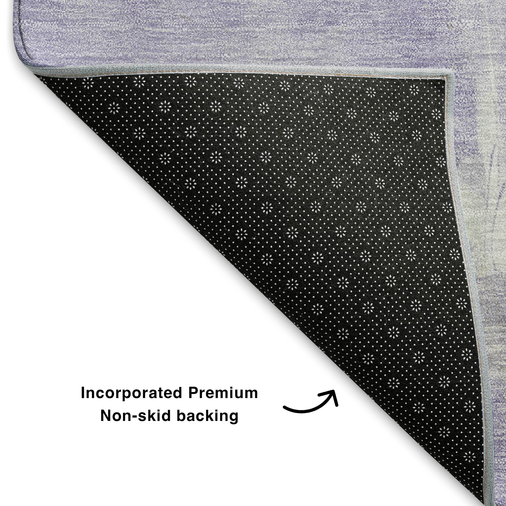 Sarajevo Machine Washable Transitional Lavender Purple Rug 1'8" x 2'6" #shape_Rectangle