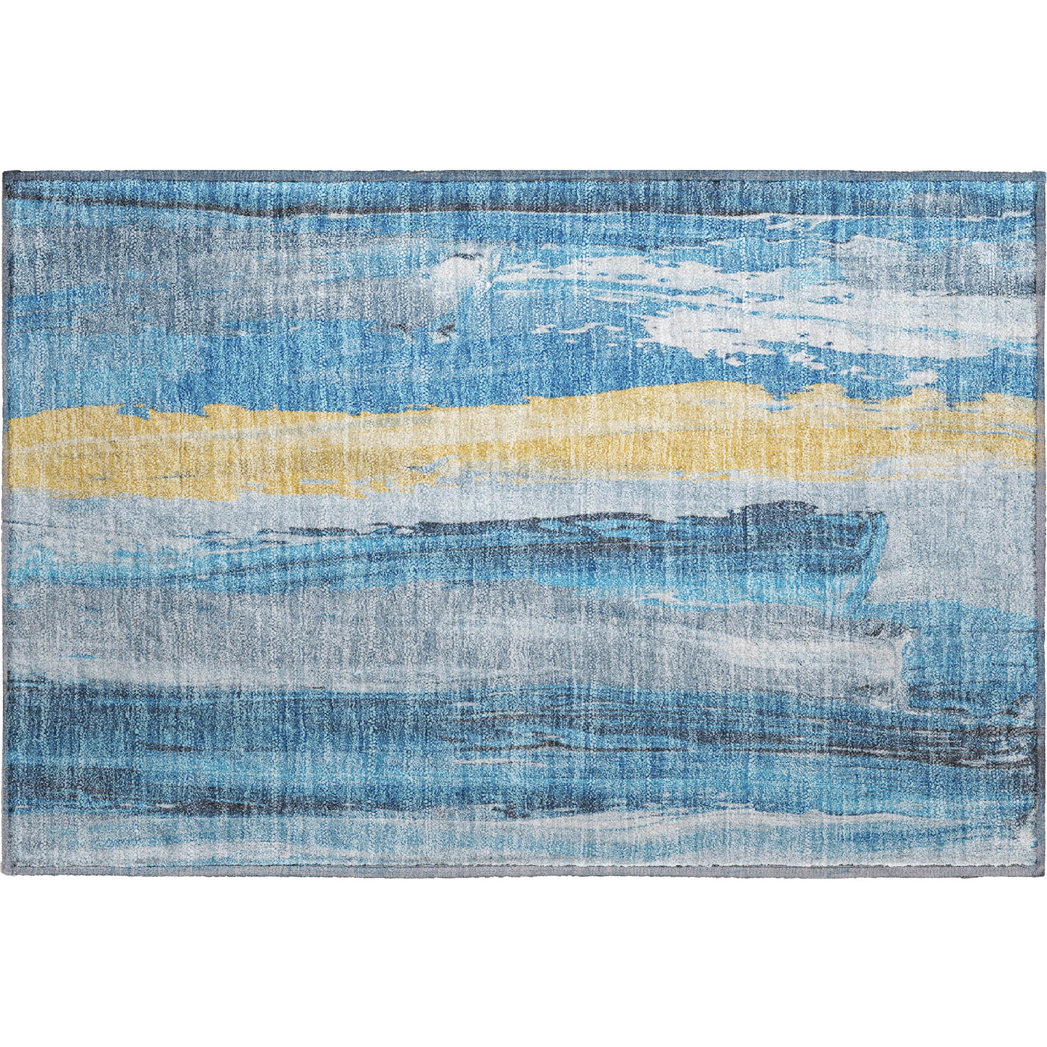 Chiang Mai Machine Washable Transitional Blue Rug 1'8" x 2'6" #shape_Rectangle