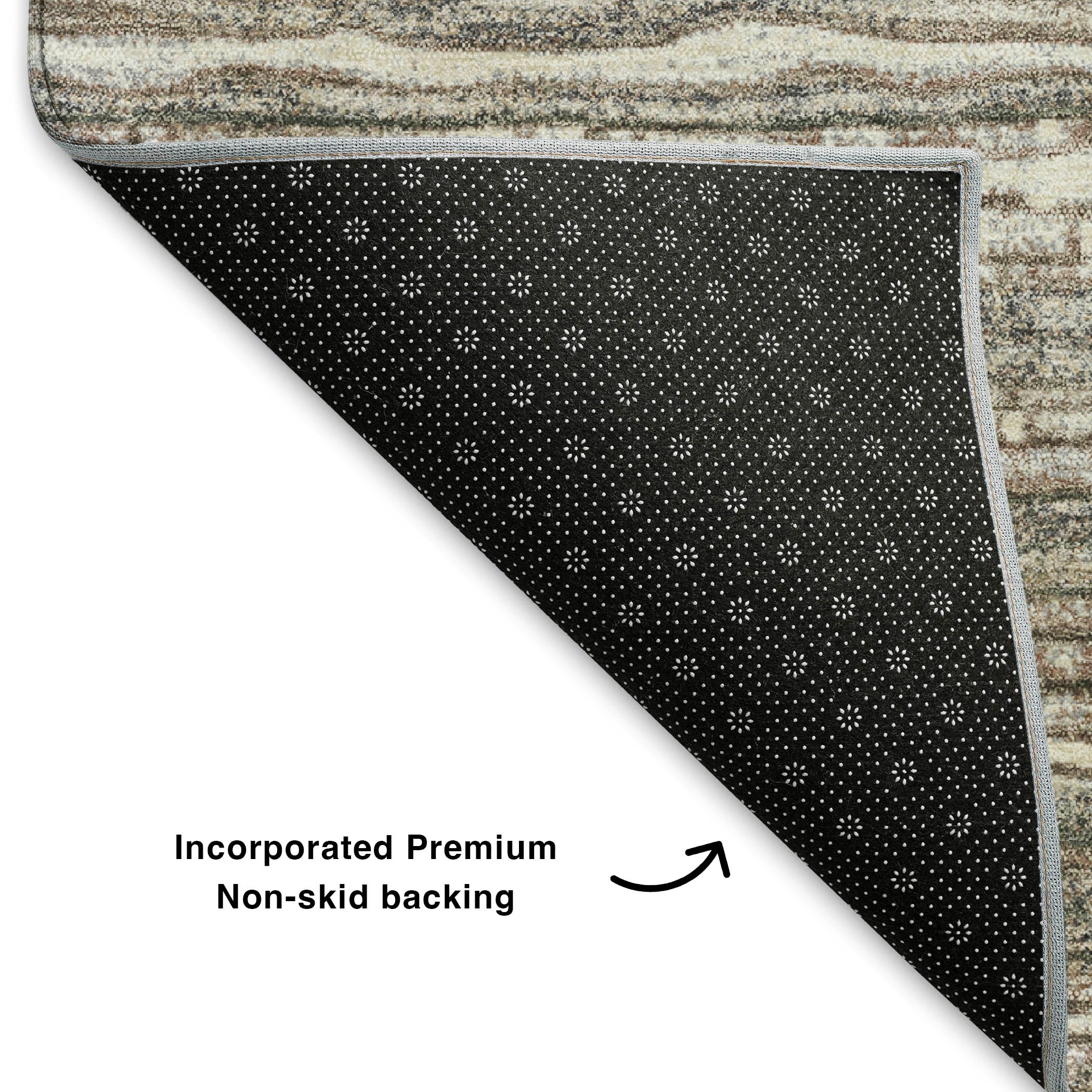 Kathmandu Machine Washable Transitional Beige Brown Rug 1'8" x 2'6" #shape_Rectangle