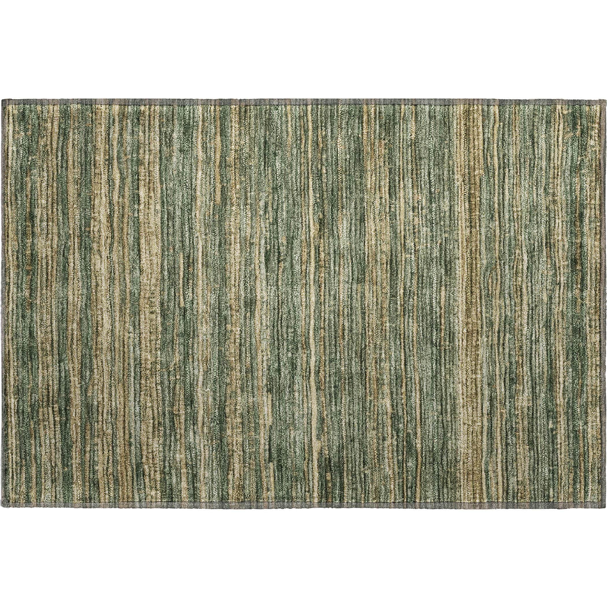 Kathmandu Machine Washable Transitional Fern Green Rug 1'8" x 2'6" #shape_Rectangle