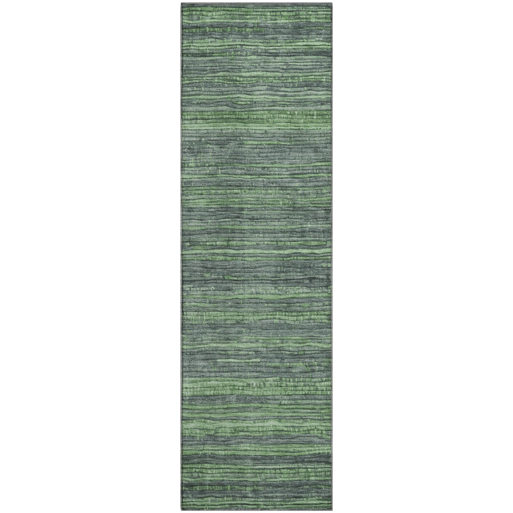 Kathmandu Machine Washable Transitional Green Rug 2'3" x 7'6" #shape_Runner
