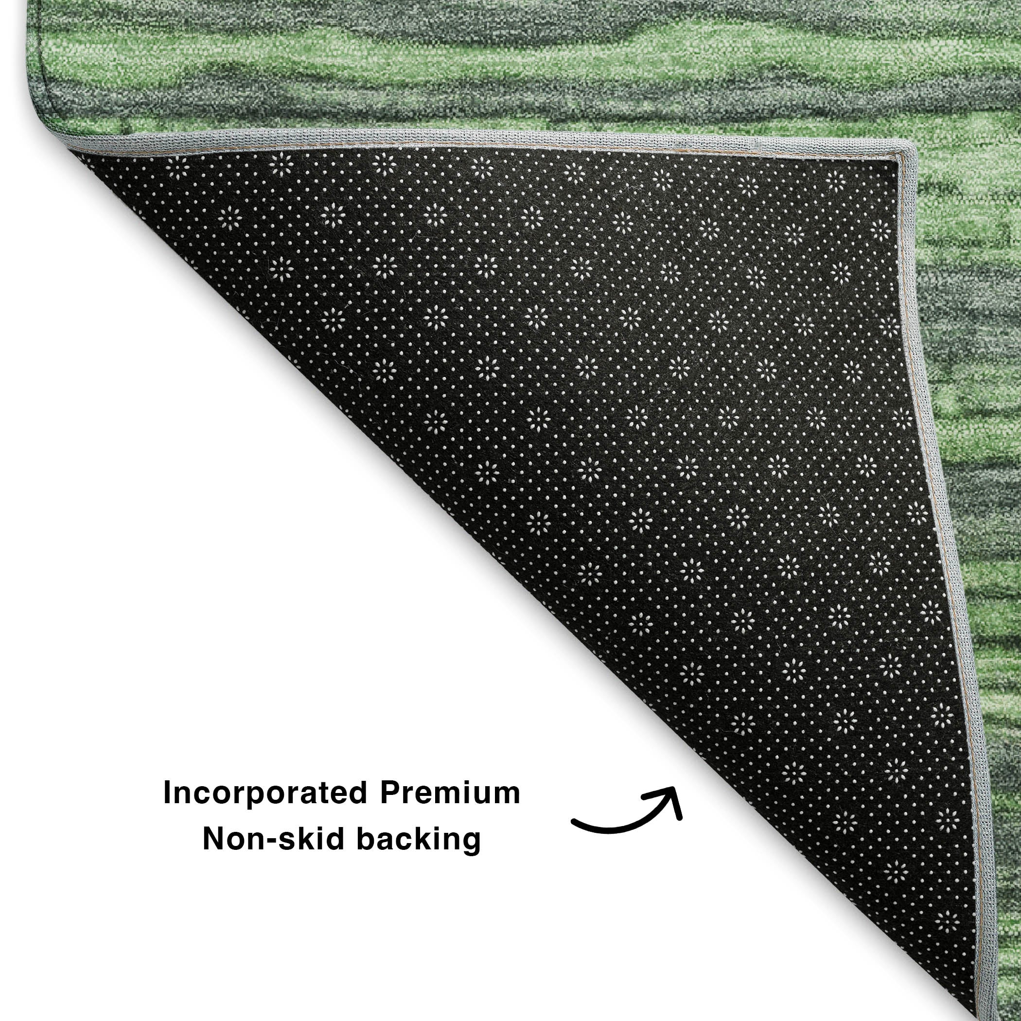 Kathmandu Machine Washable Transitional Green Rug 1'8" x 2'6" #shape_Rectangle