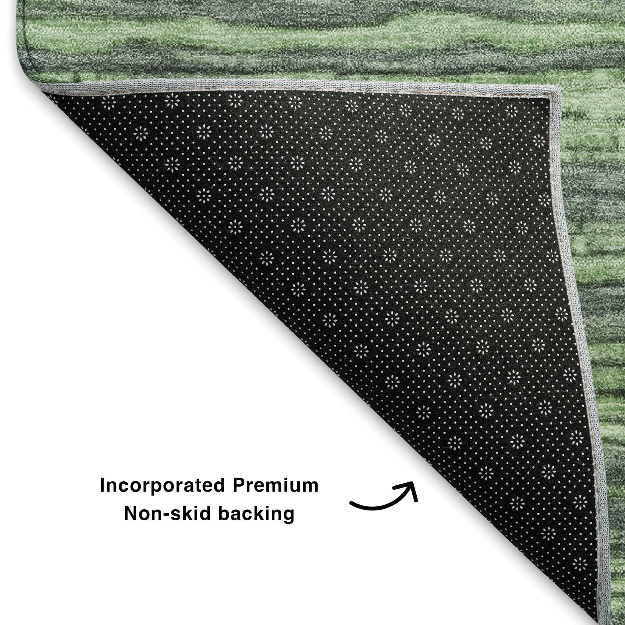 Kathmandu Machine Washable Transitional Green Rug 1'8" x 2'6" #shape_Rectangle