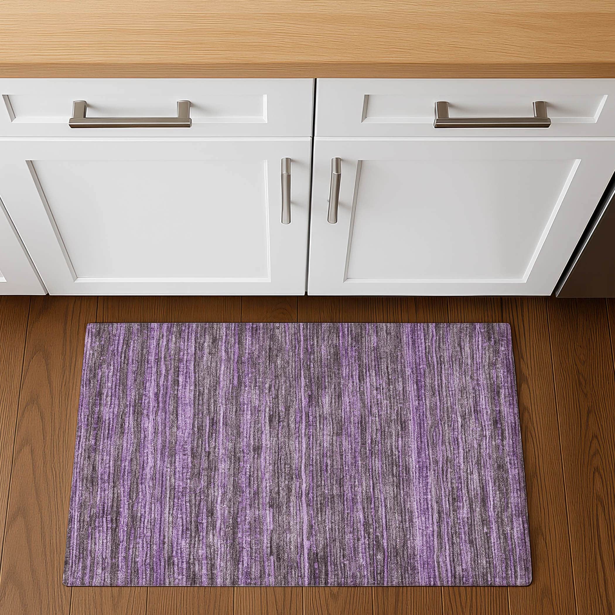 Kathmandu Machine Washable Transitional Purple Rug 1'8" x 2'6" #shape_Rectangle