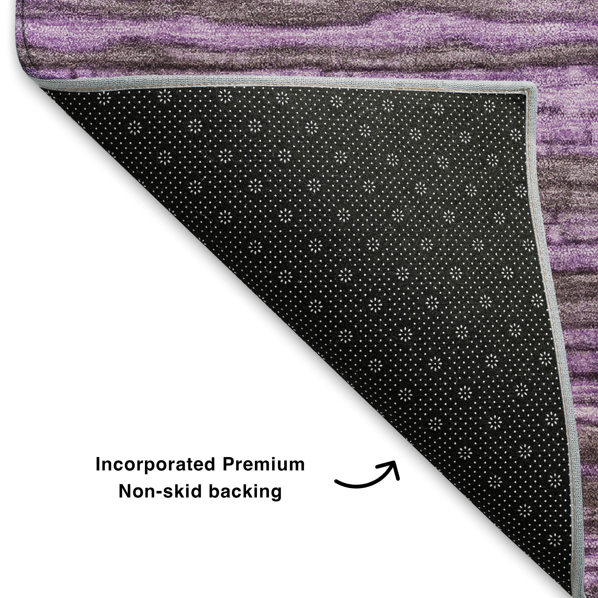 Kathmandu Machine Washable Transitional Purple Rug 1'8" x 2'6" #shape_Rectangle