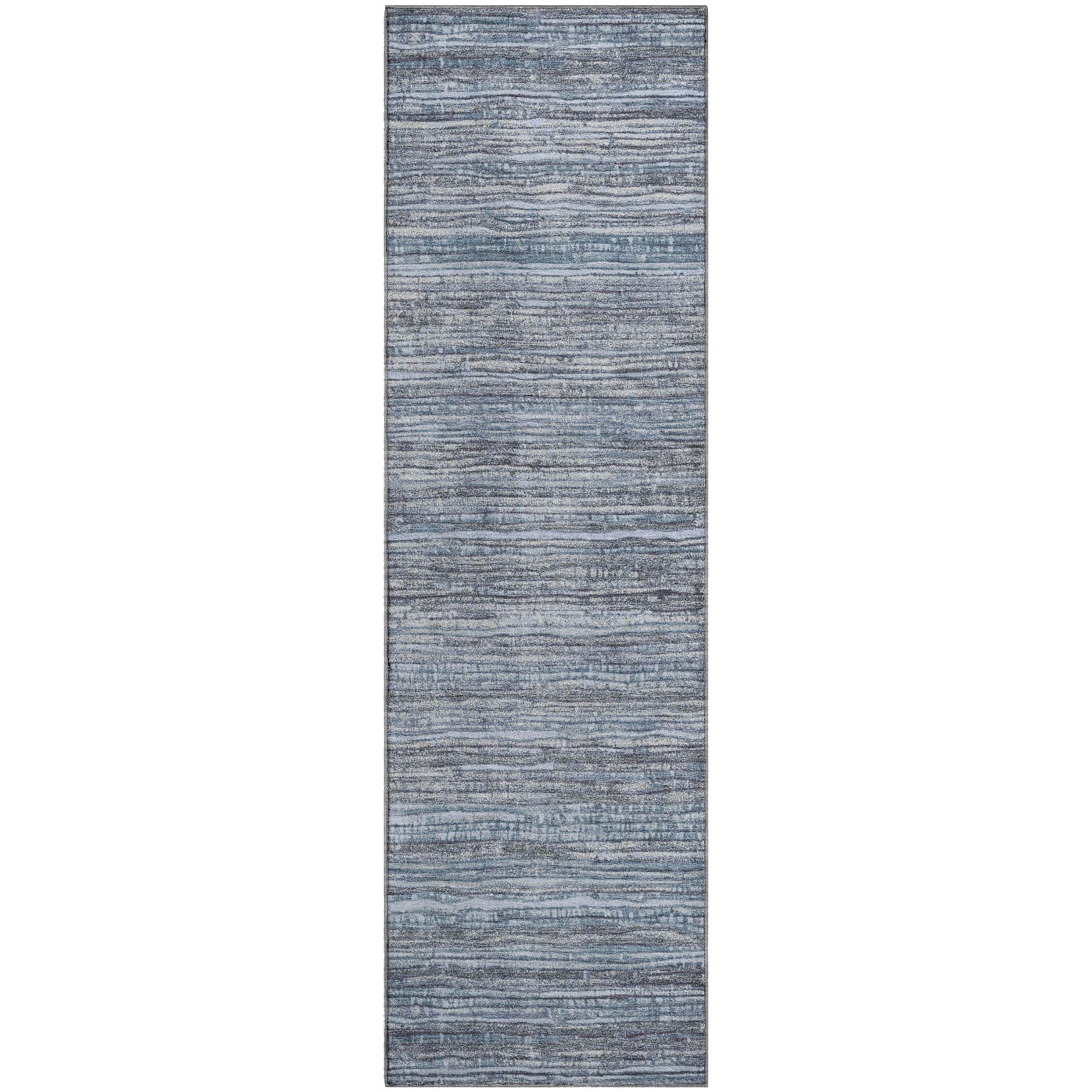 Kathmandu Machine Washable Transitional Sky Blue Rug 2'3" x 7'6" #shape_Runner
