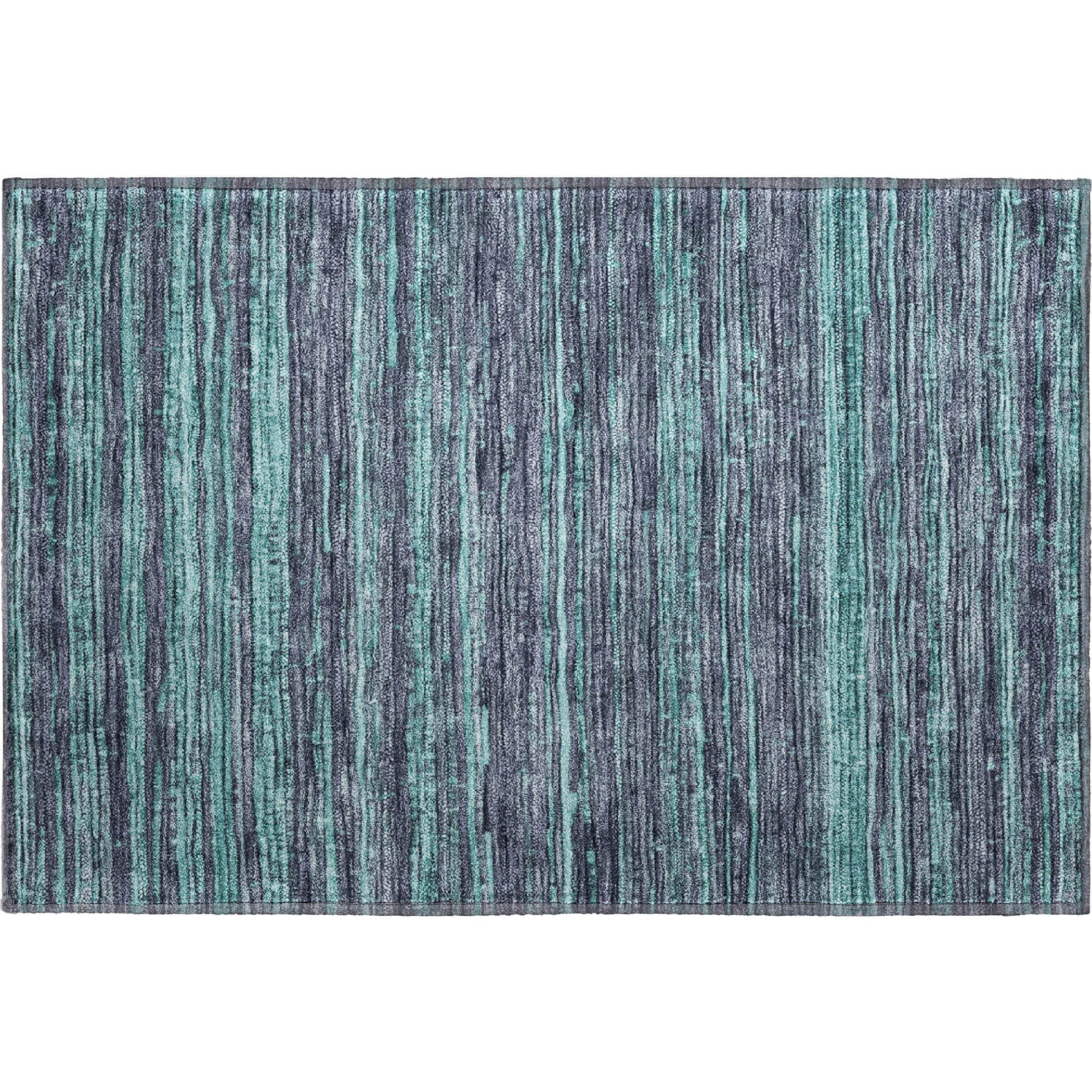 Kathmandu Machine Washable Transitional Teal Rug 1'8" x 2'6" #shape_Rectangle