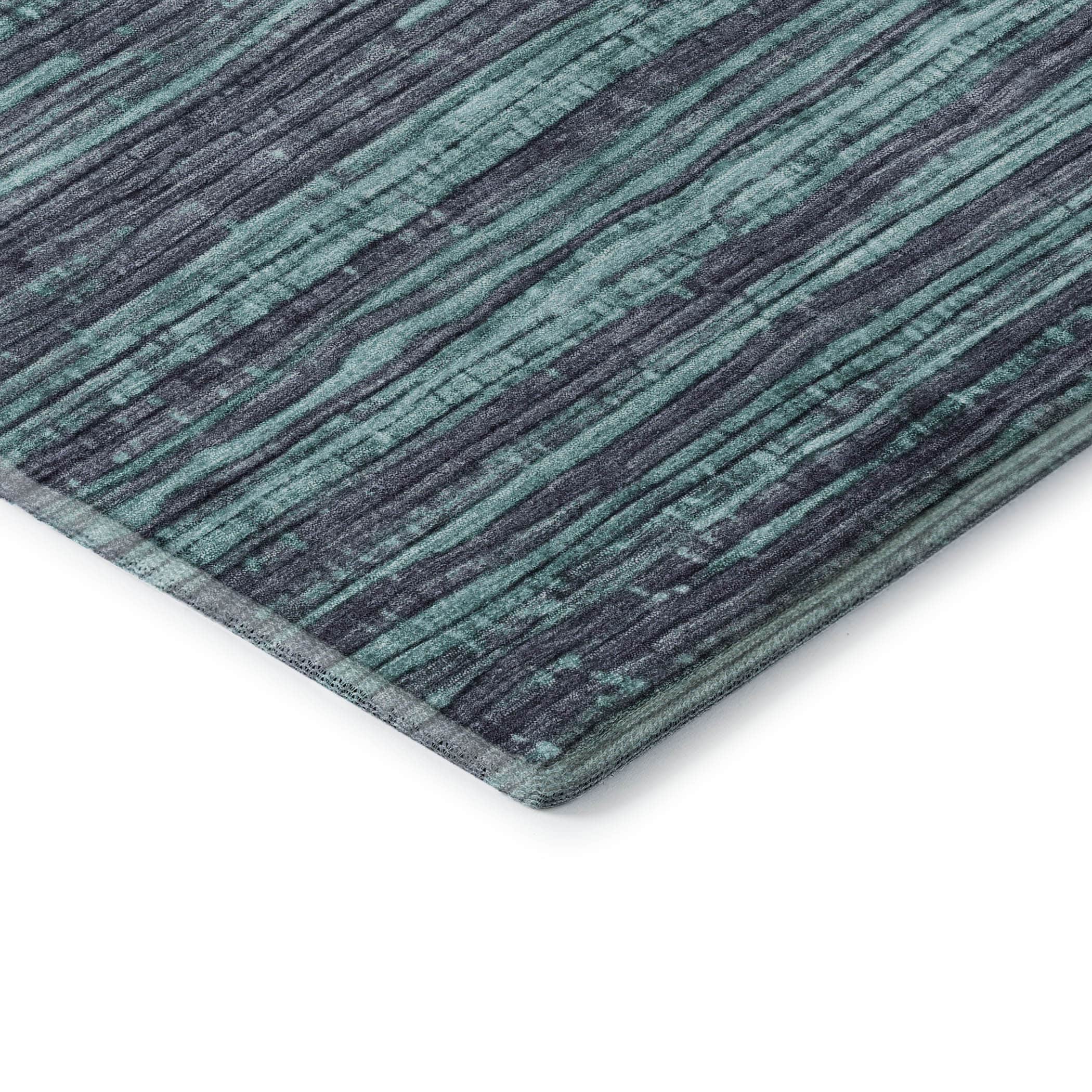 Kathmandu Machine Washable Transitional Teal Rug 1'8" x 2'6" #shape_Rectangle