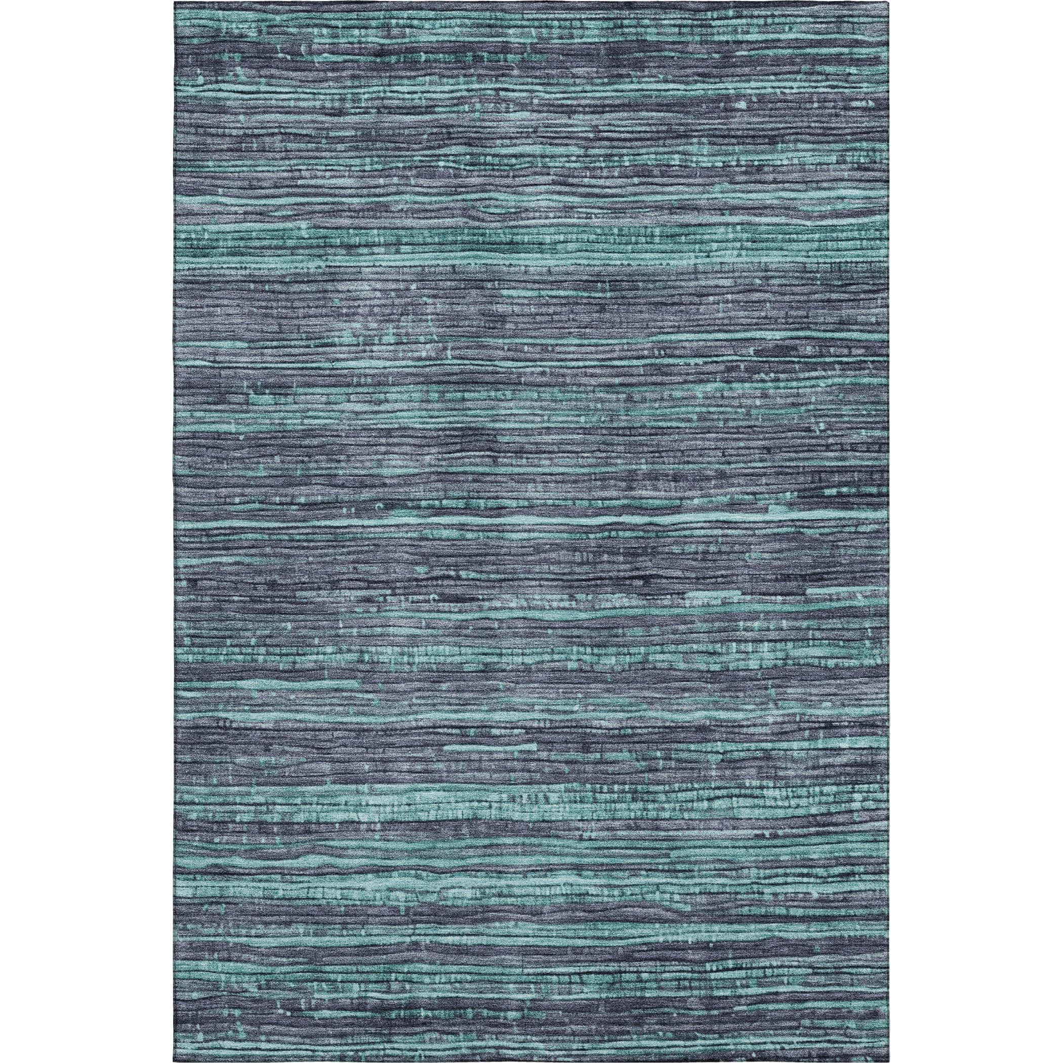 Kathmandu Machine Washable Transitional Teal Rug 2'6" x 3'10" #shape_Rectangle
