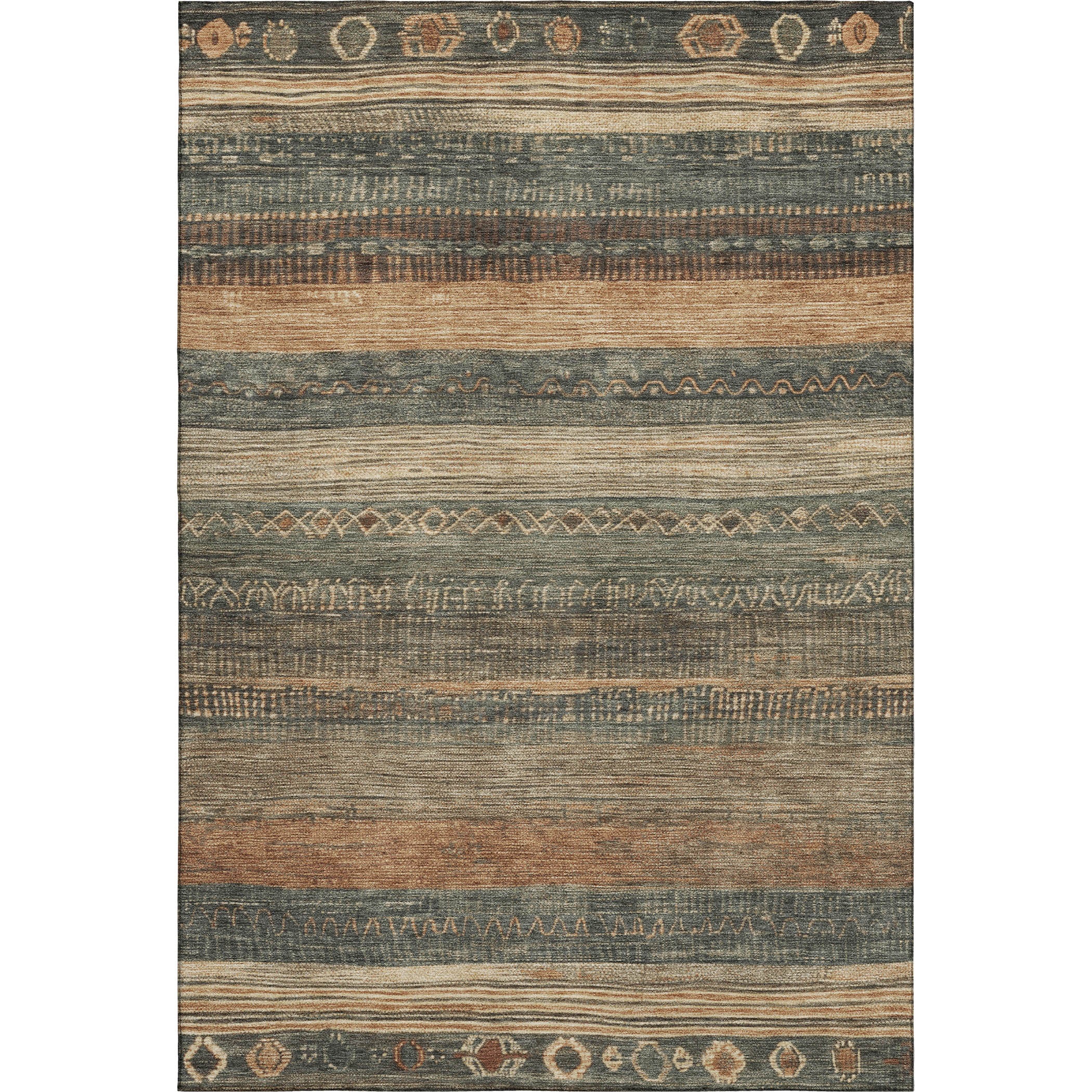 Oaxaca Machine Washable Transitional Fern Green Rug 2'6" x 3'10" #shape_Rectangle