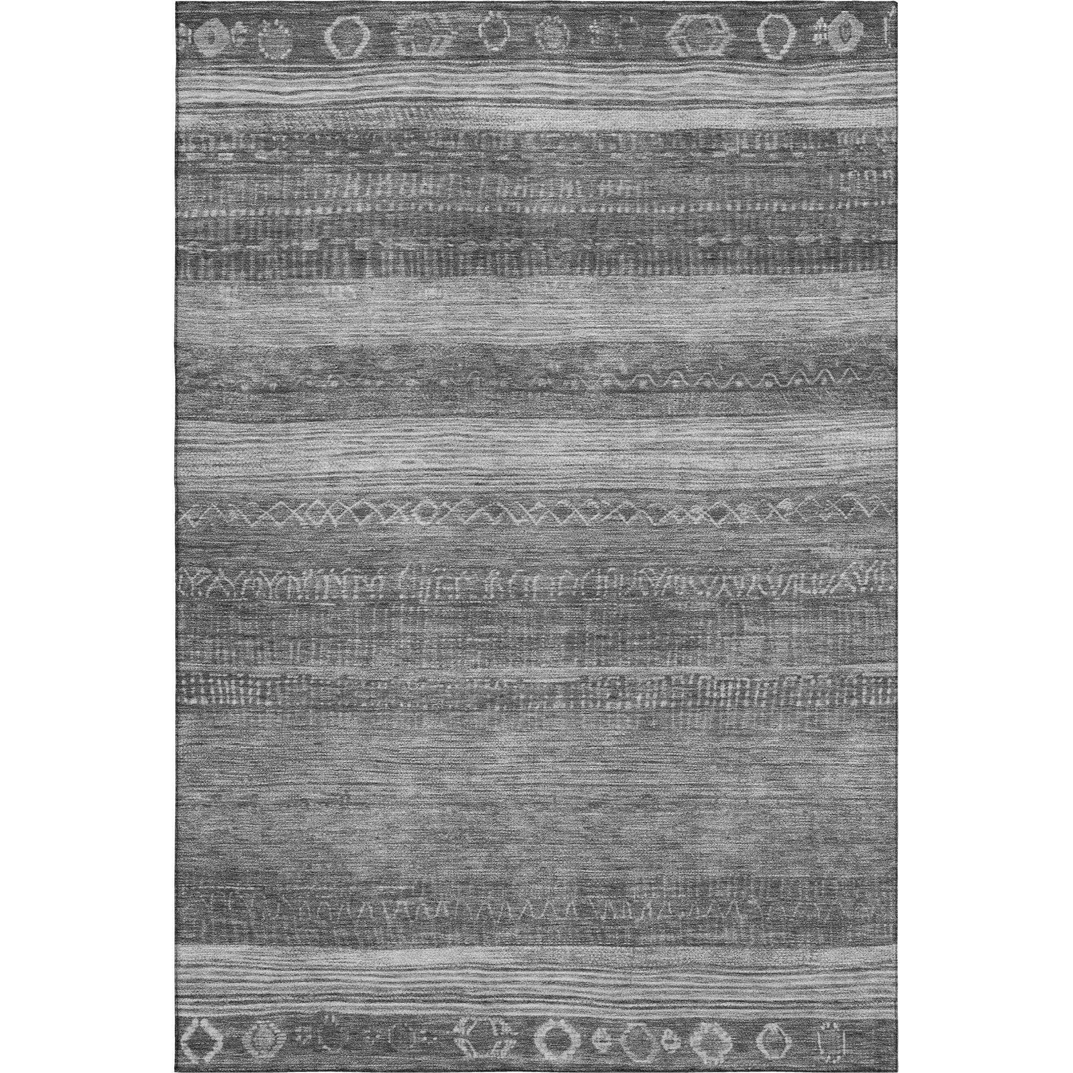 Oaxaca Machine Washable Transitional Gray Rug 2'6" x 3'10" #shape_Rectangle