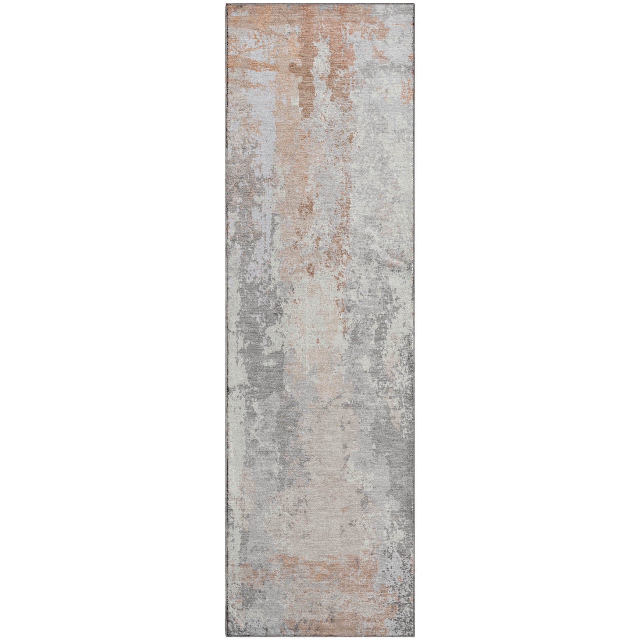 Zanzibar Machine Washable Transitional Coral Orange Rug 2'3" x 7'6" #shape_Runner