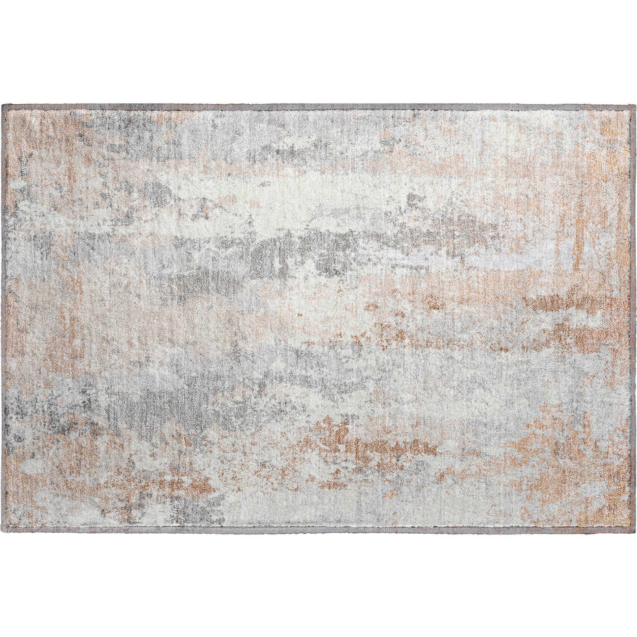 Zanzibar Machine Washable Transitional Coral Orange Rug 1'8" x 2'6" #shape_Rectangle