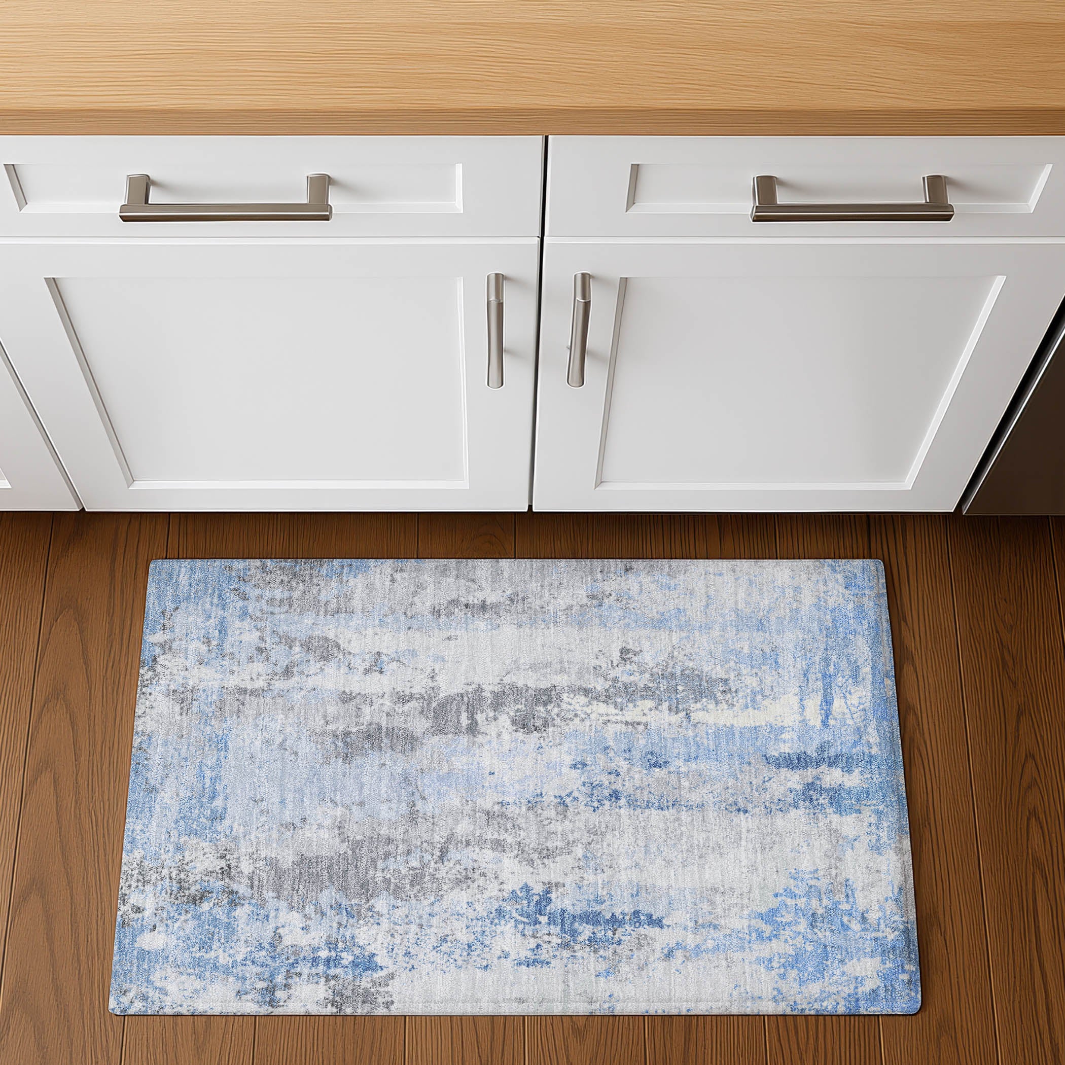 Zanzibar Machine Washable Transitional Sky Blue Rug 1'8" x 2'6" #shape_Rectangle