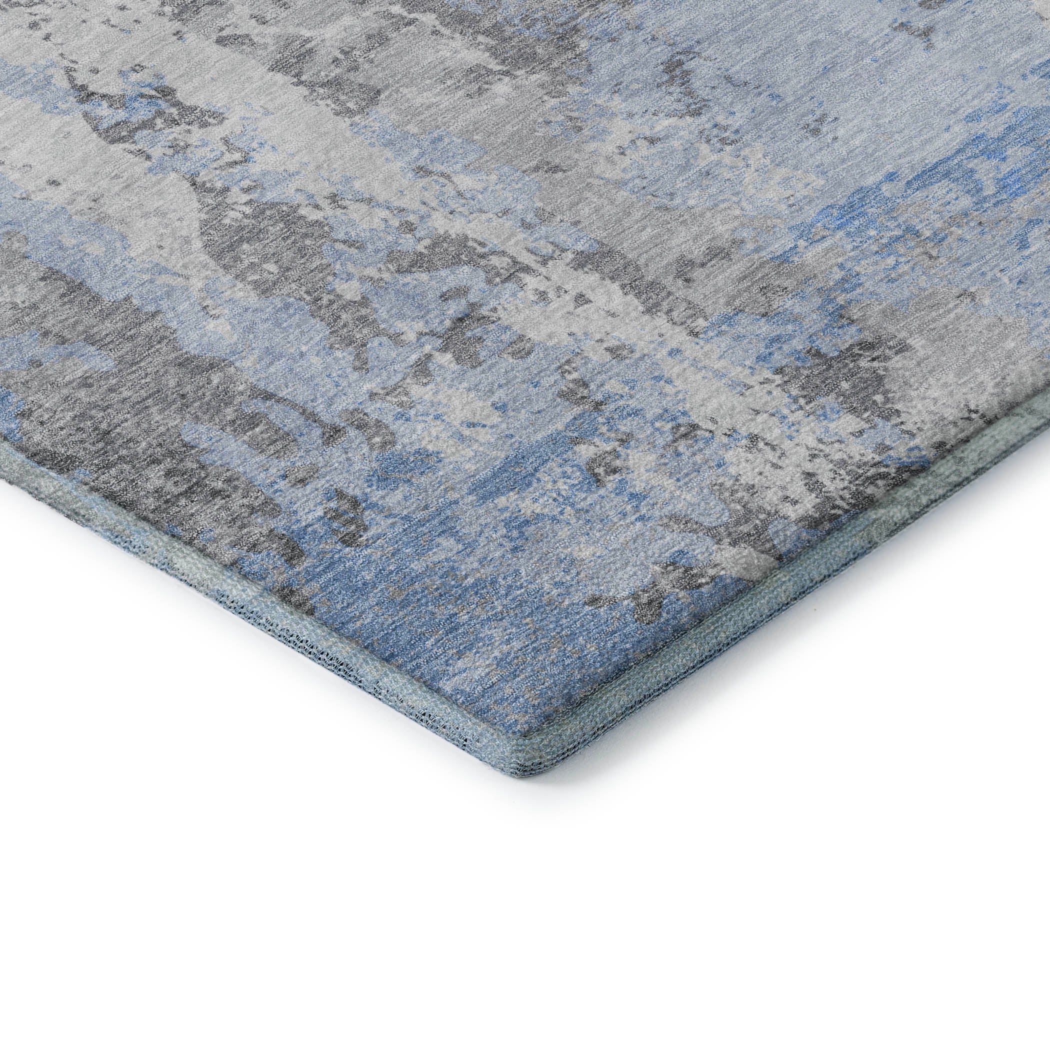 Zanzibar Machine Washable Transitional Sky Blue Rug 1'8" x 2'6" #shape_Rectangle