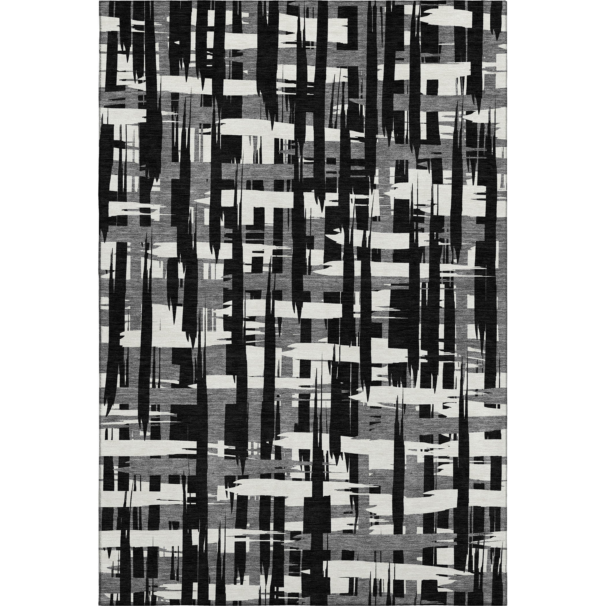 Seoul Machine Washable Transitional Black Rug 2'6" x 3'10" #shape_Rectangle