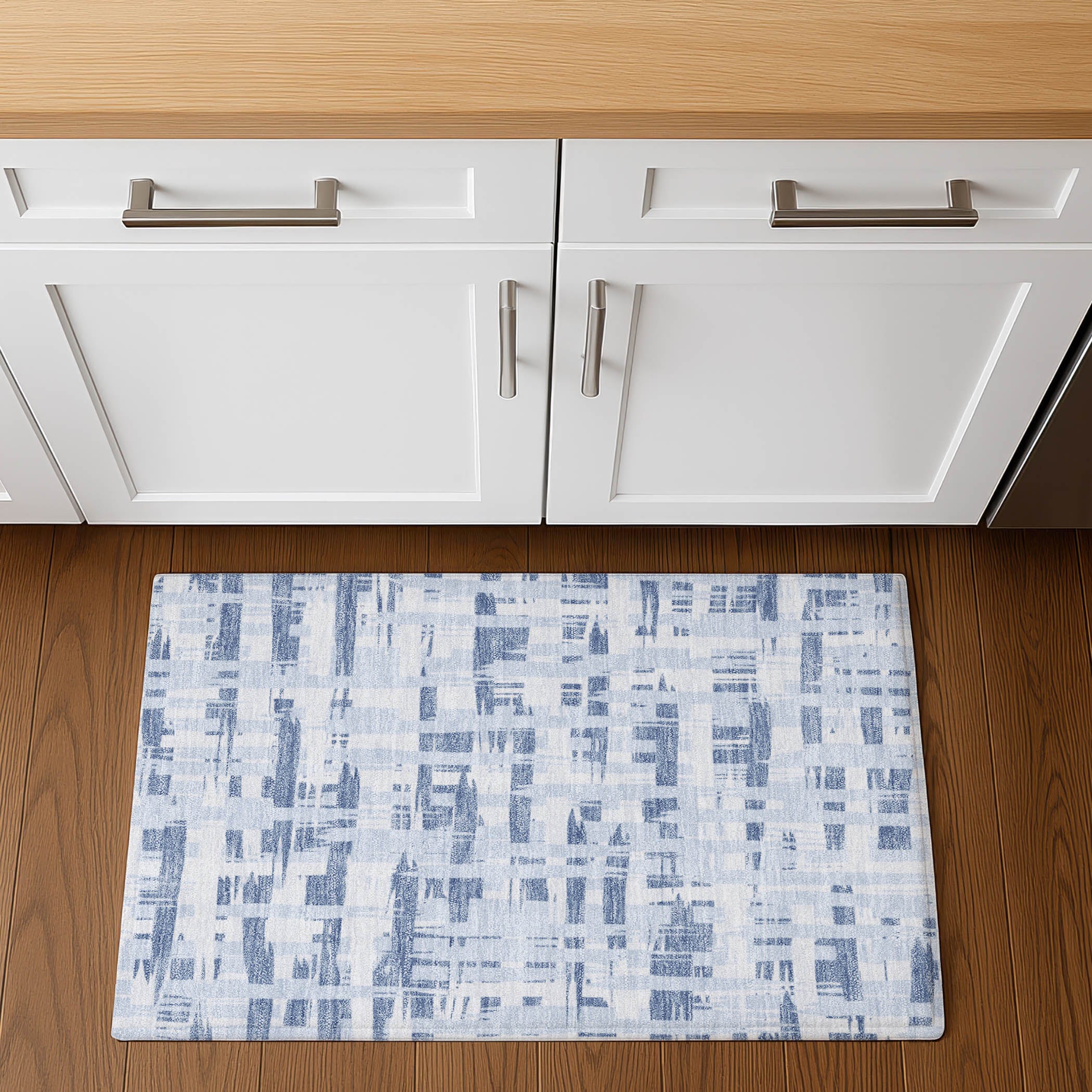 Seoul Machine Washable Transitional Blue Rug 1'8" x 2'6" #shape_Rectangle