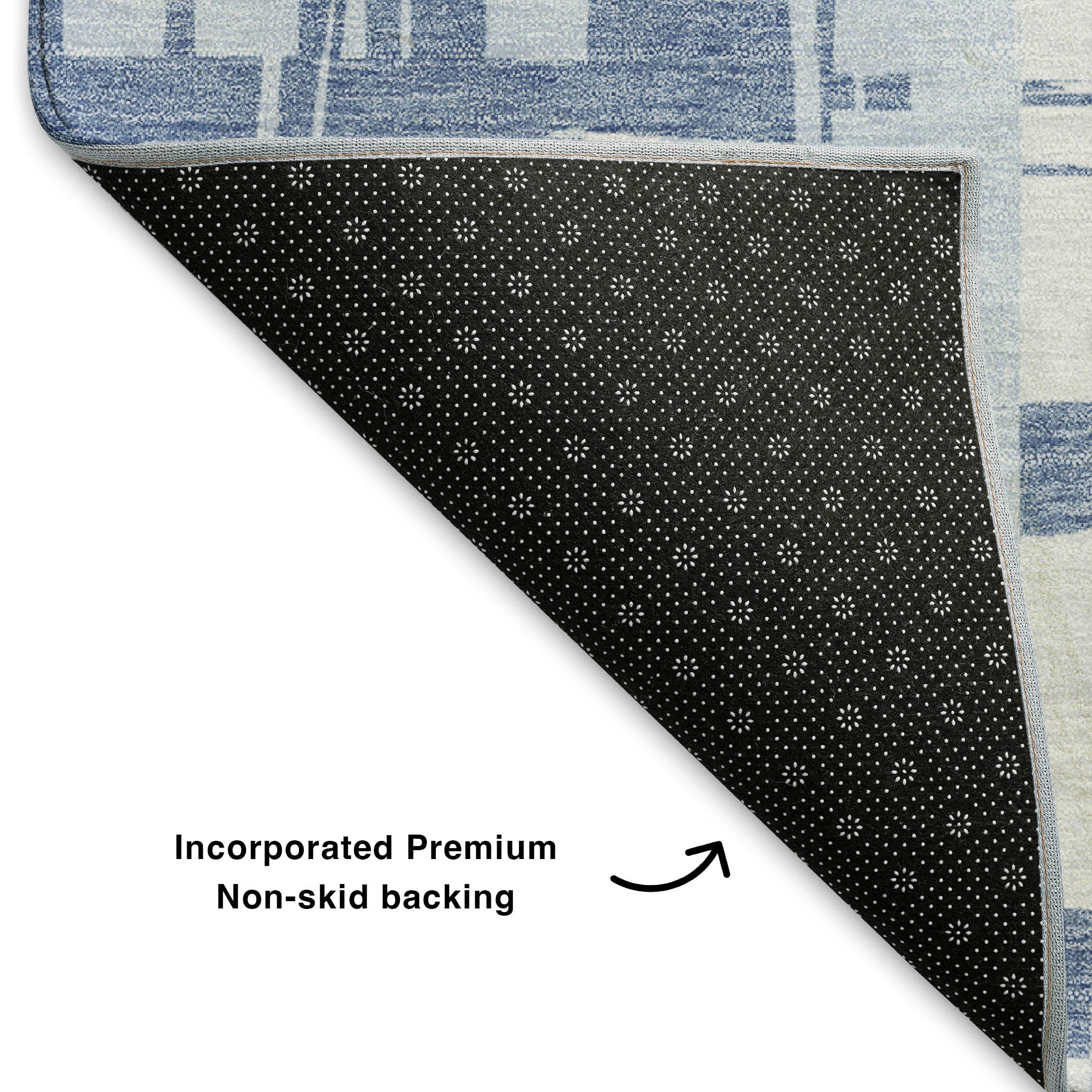 Seoul Machine Washable Transitional Blue Rug 1'8" x 2'6" #shape_Rectangle