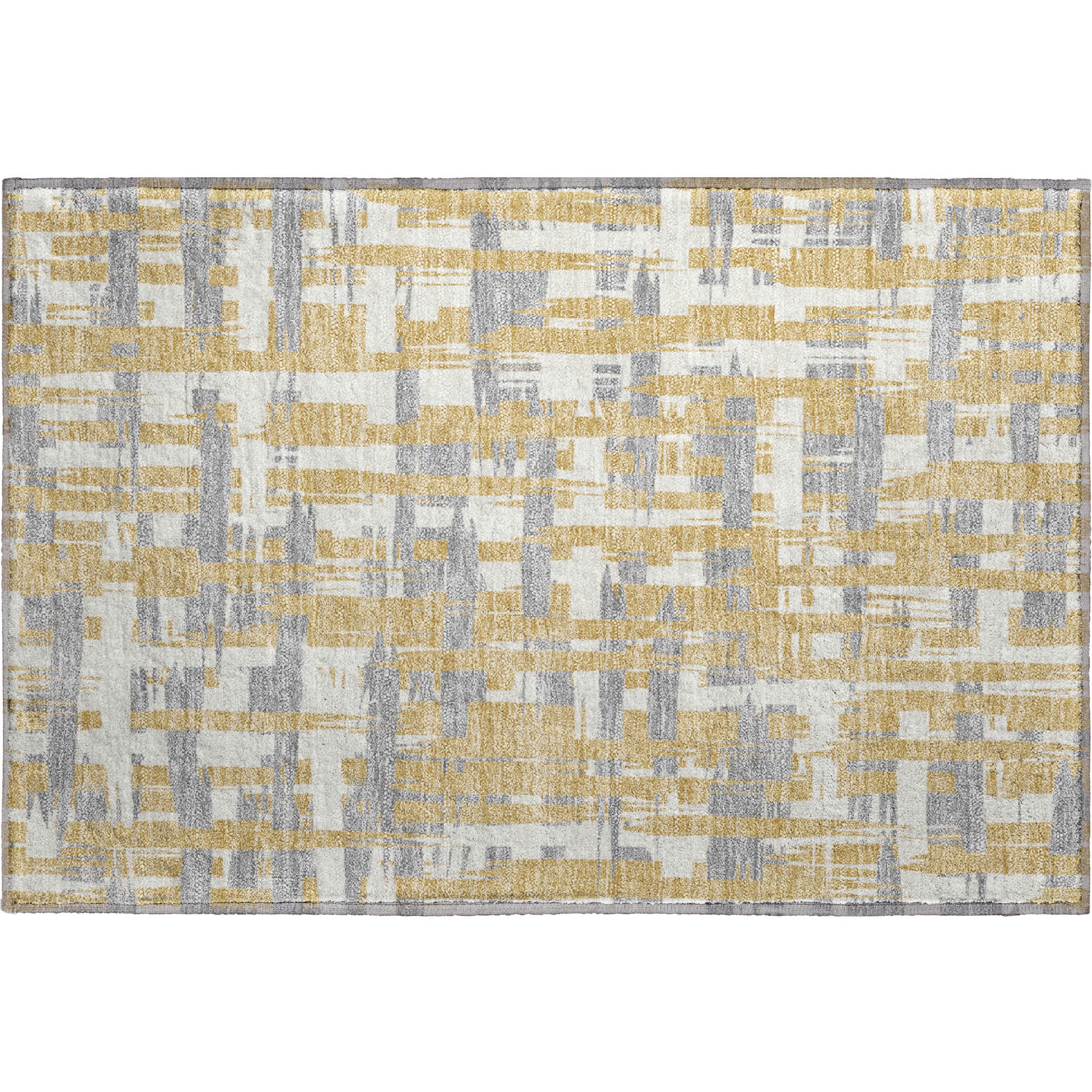 Seoul Machine Washable Transitional Gold Rug 1'8" x 2'6" #shape_Rectangle