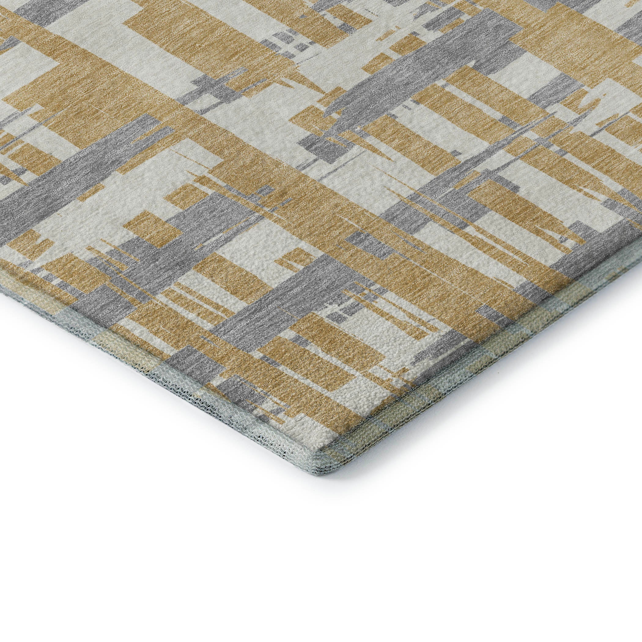 Seoul Machine Washable Transitional Gold Rug 1'8" x 2'6" #shape_Rectangle
