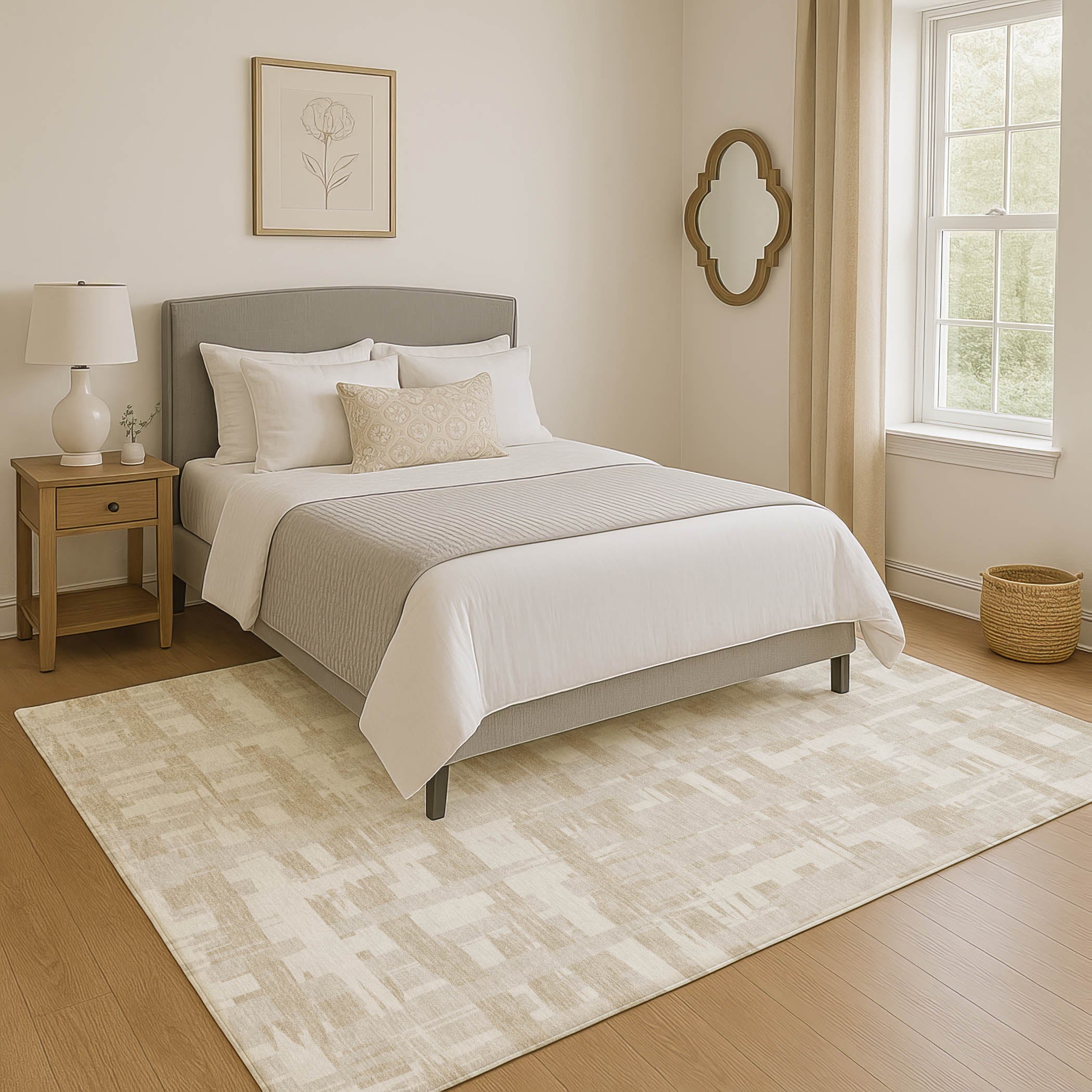 Seoul Machine Washable Transitional Ivory Rug 2'6" x 3'10" #shape_Rectangle