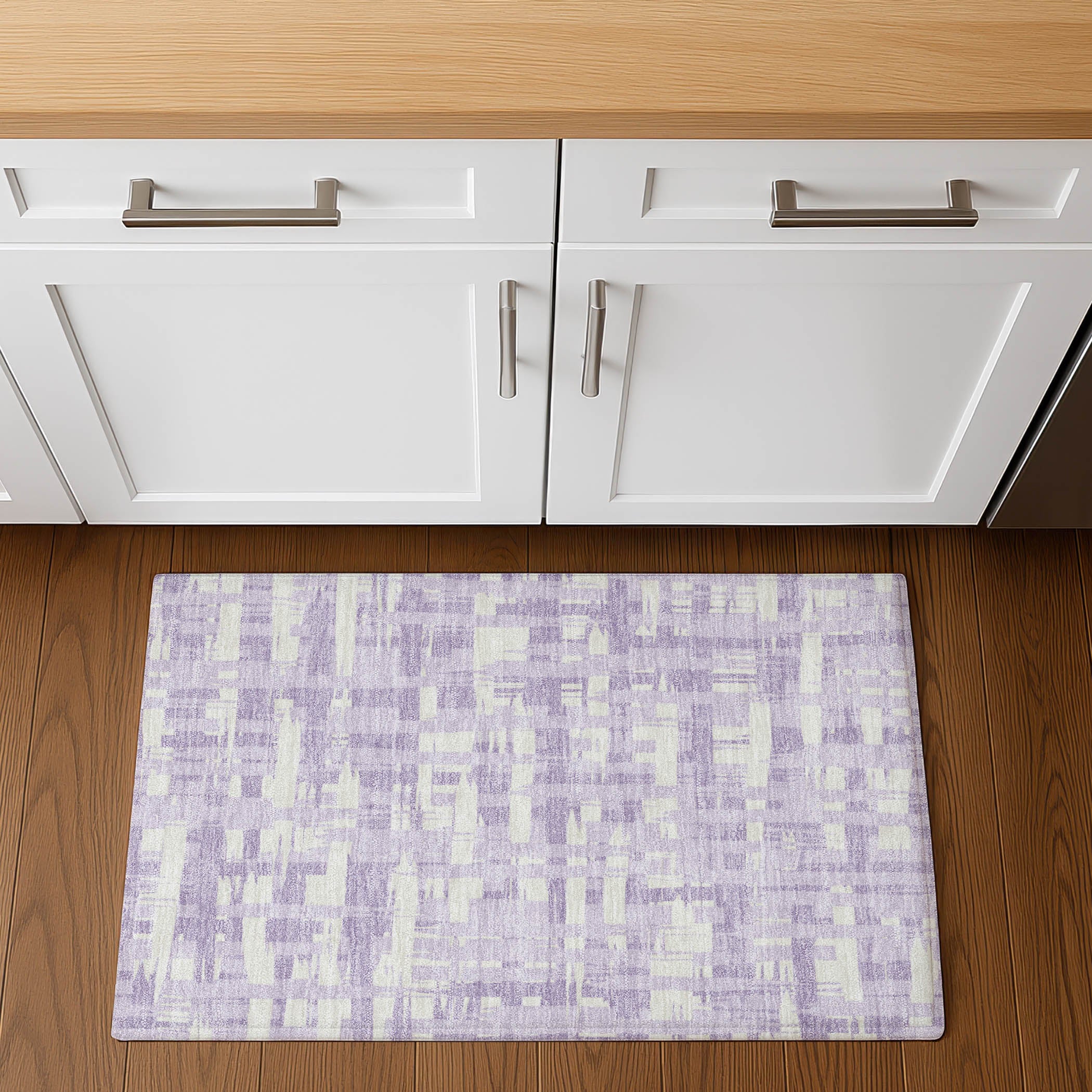 Seoul Machine Washable Transitional Lavender Purple Rug 1'8" x 2'6" #shape_Rectangle