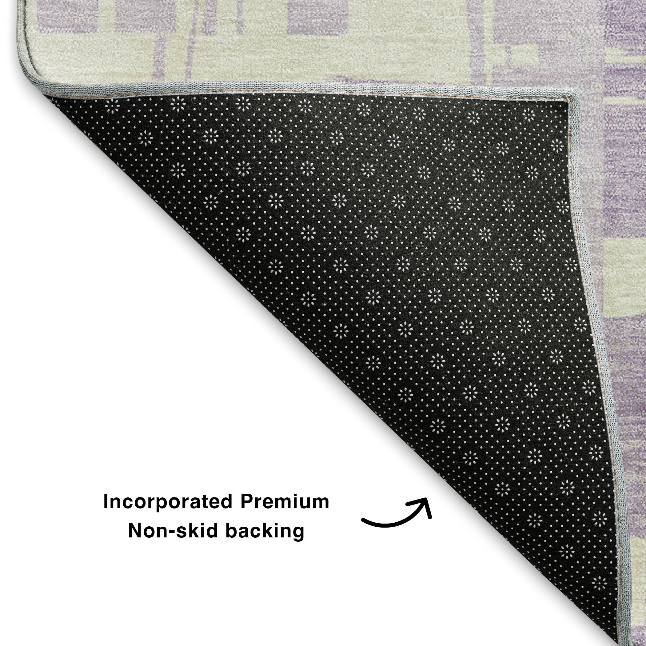 Seoul Machine Washable Transitional Lavender Purple Rug 1'8" x 2'6" #shape_Rectangle
