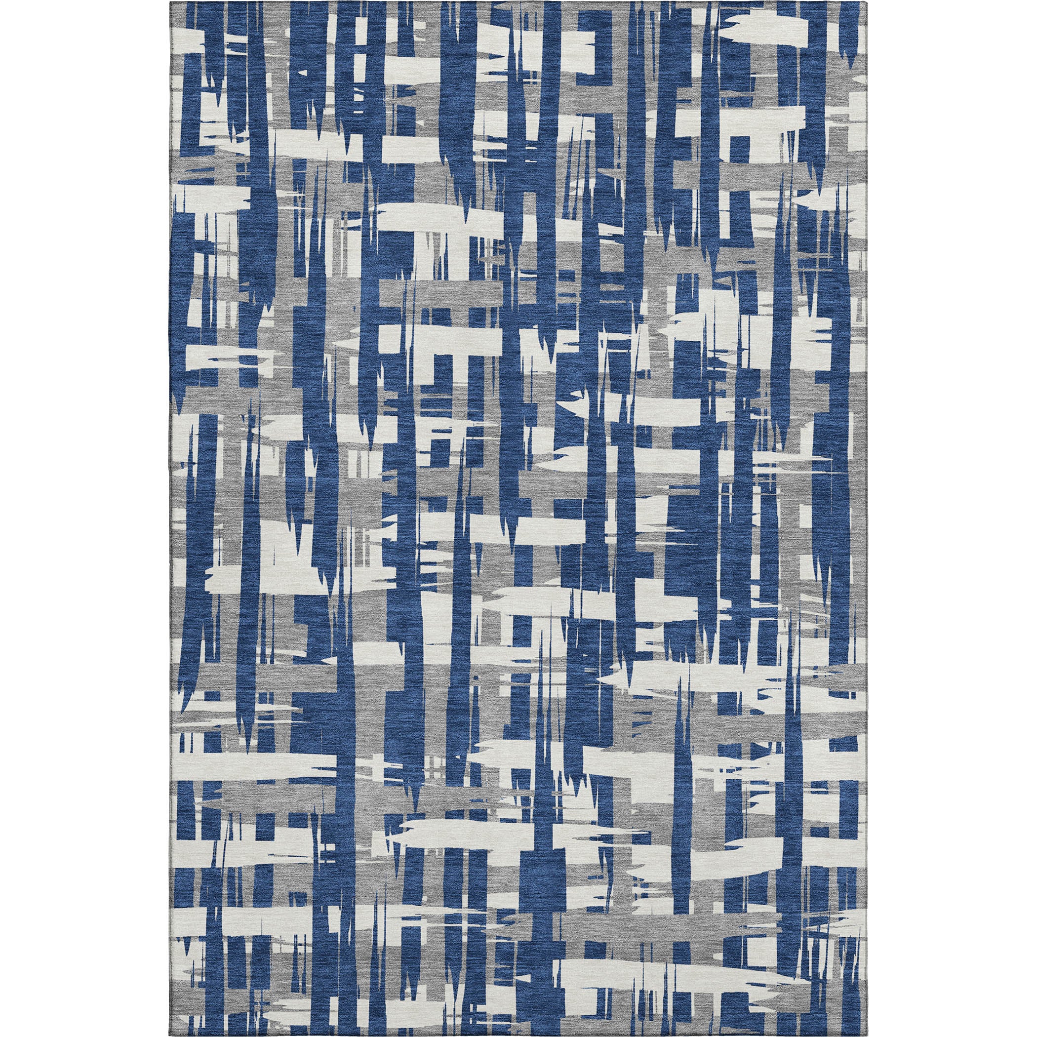 Seoul Machine Washable Transitional Navy Blue Rug 2'6" x 3'10" #shape_Rectangle