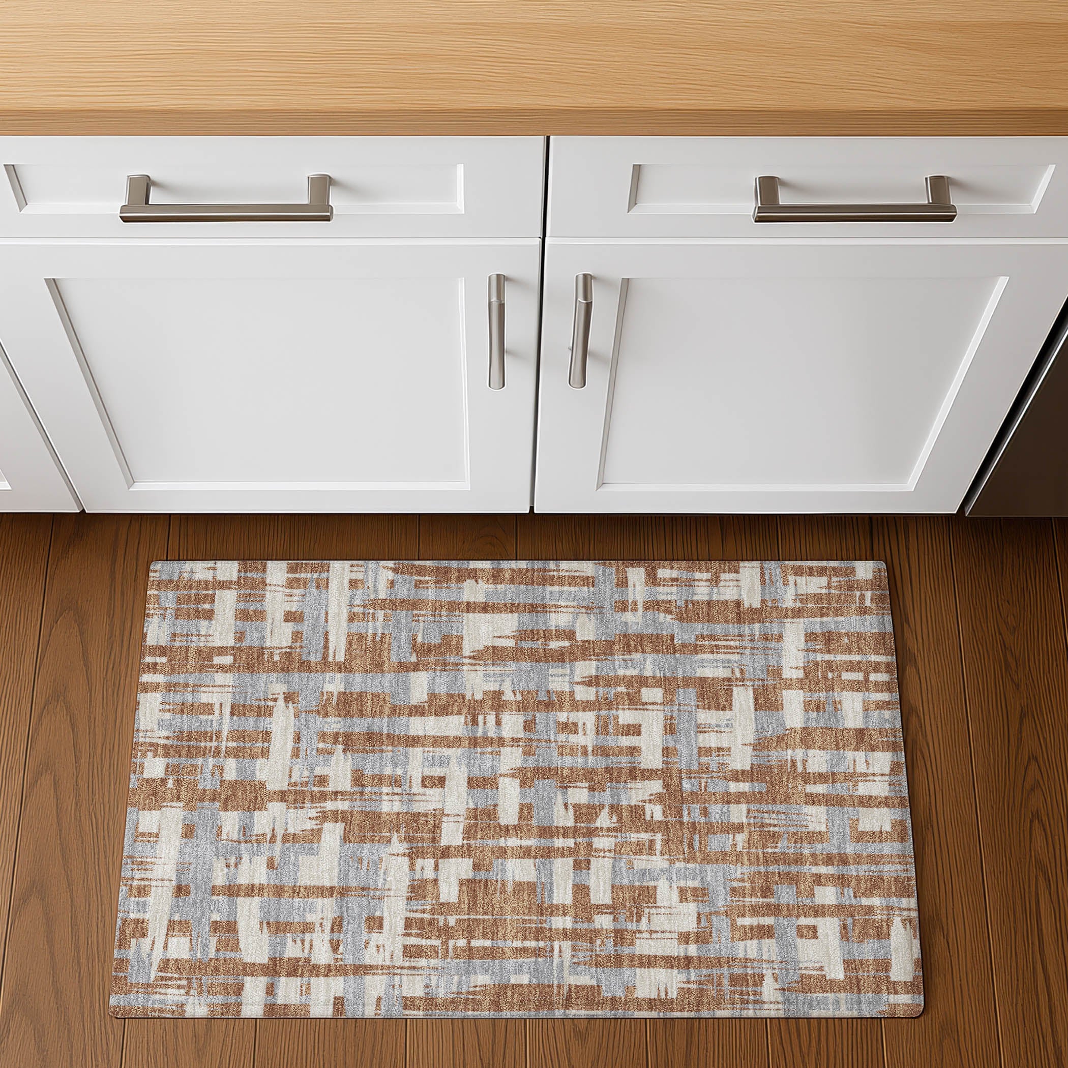 Seoul Machine Washable Transitional Paprika Orange Rug 1'8" x 2'6" #shape_Rectangle
